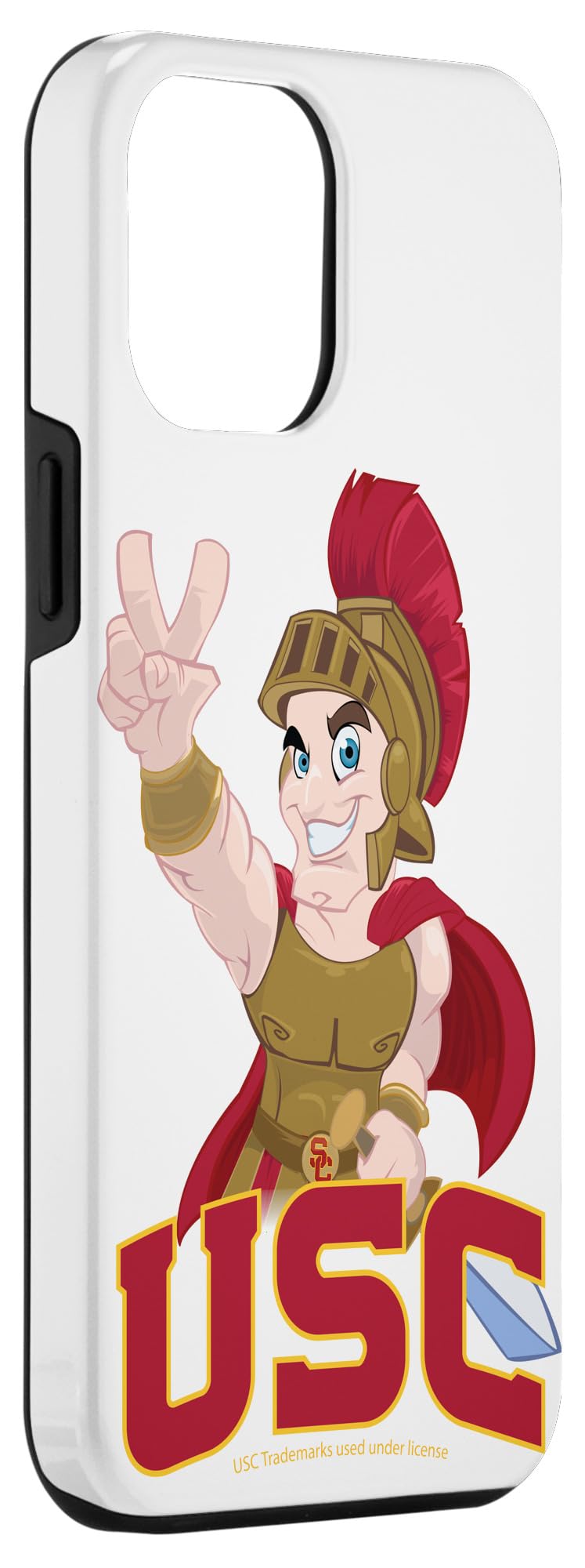iPhone 12 Pro Max Case - USC NCAA Tommy Trojan V for Victory Protective Phone Cover | Durable Shockproof Design for Daily Use, Sports & Travel