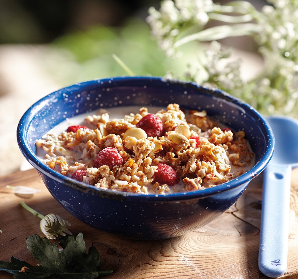 Happy Yak Raspberry and Vanilla Granola - Organic Gluten-Free Breakfast Cereal for Healthy Snacking | Perfect for Yogurt Topping, Smoothie Bowls & On-the-Go Energy Boost