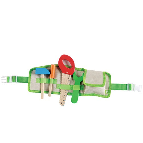 EverEarth Wooden Tool Belt Set for Kids - Pretend Play Construction Toy with Hammer, Screwdriver & Wrench - Perfect for Toddler Role Play & Early Learning Development