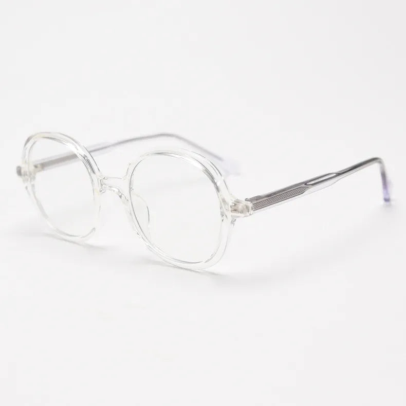 CCspace Unisex Full Rim Large Round TR90 Titanium Eyeglasses Frame 56945 - Lightweight & Durable Glasses for Work, Reading & Fashion