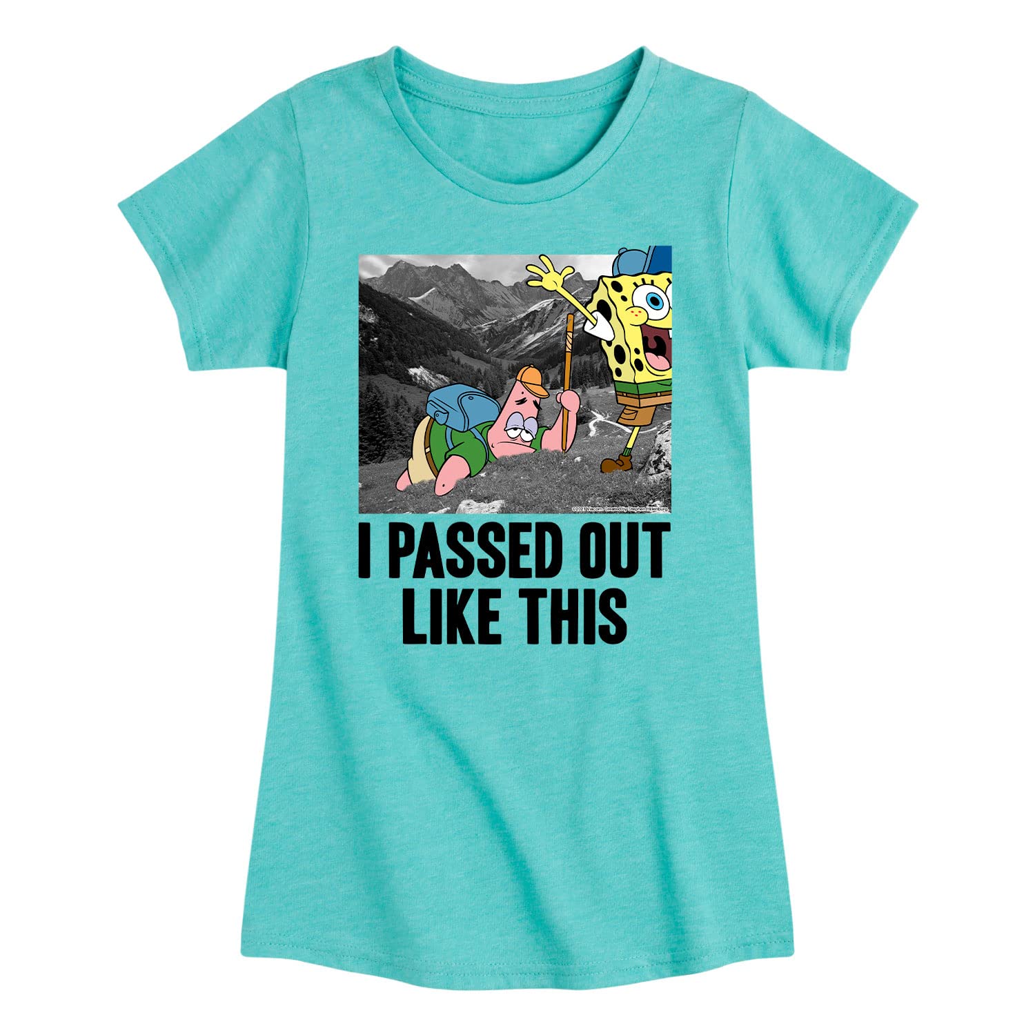 SpongeBob SquarePants 'I Passed Out Like This' Toddler & Youth Girls Short Sleeve T-Shirt | Soft Cotton Cartoon Tee for Kids | Perfect for Playdates, Birthday Parties & Casual Wear