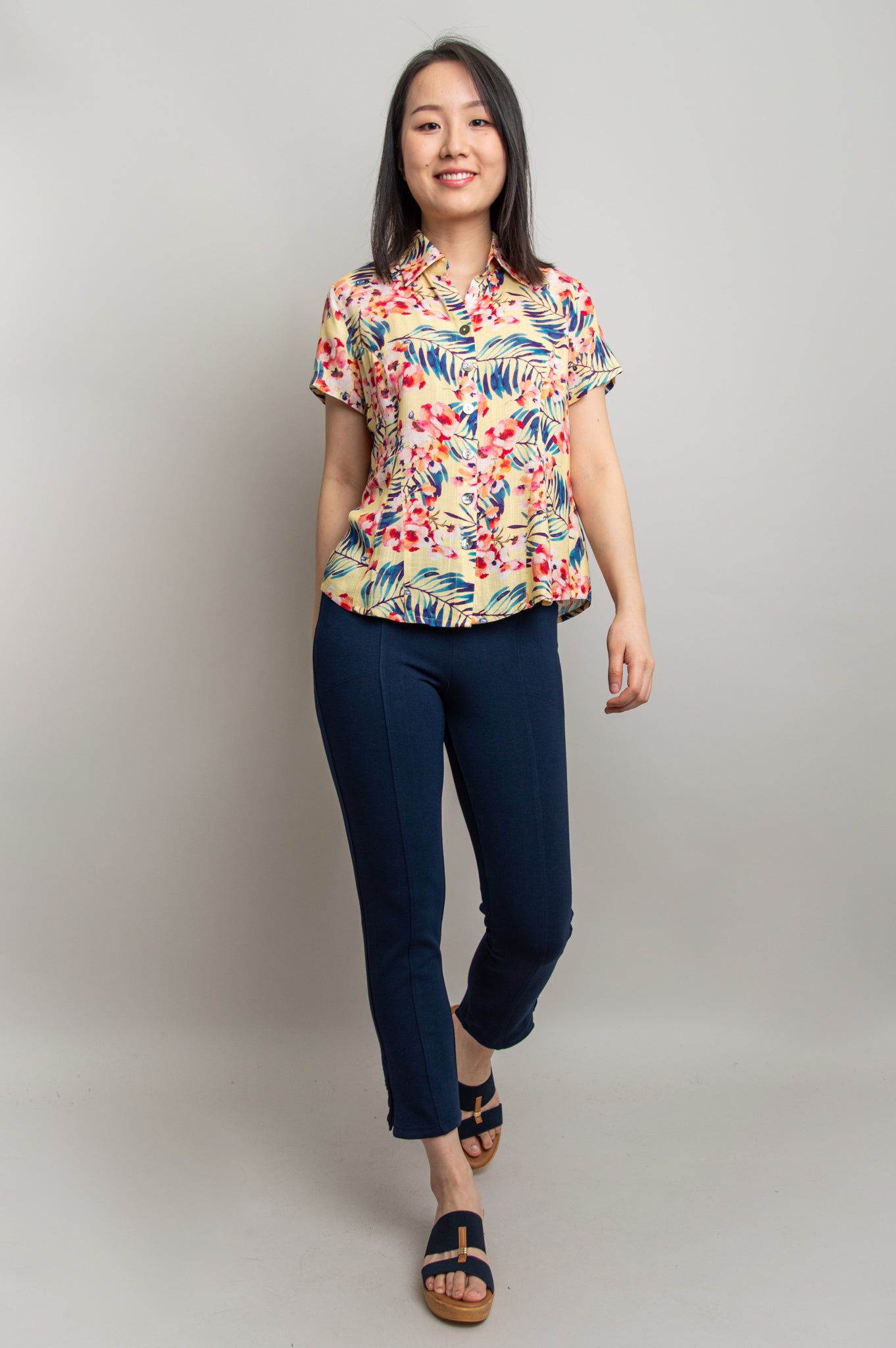 Esther Blouse Women's Linen Bamboo Shirt - Breathable Summer Top for Tropical Vacation & Beach Wear - Perfect for Resort Outfits, Holiday Travel and Casual Outings