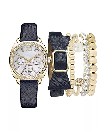 Jessica Carlyle Women's Analog Watch & Bracelet Set - Elegant Stainless Steel Watch with Matching Bracelets for Women, Perfect for Office, Party & Everyday Wear