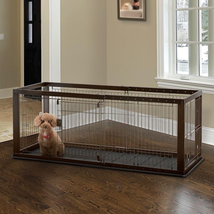 Richell 80002 Foldable Dog Crate & Pet Playpen - Portable Indoor/Outdoor Pet Kennel for Small to Medium Dogs - Perfect for Travel, Training, and Home Use