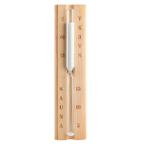 15 Minute Wooden Sauna Hourglass Timer - Natural Sand Timer for Spa, Steam Room & Relaxation - Perfect Sauna Accessory for Home & Commercial Use