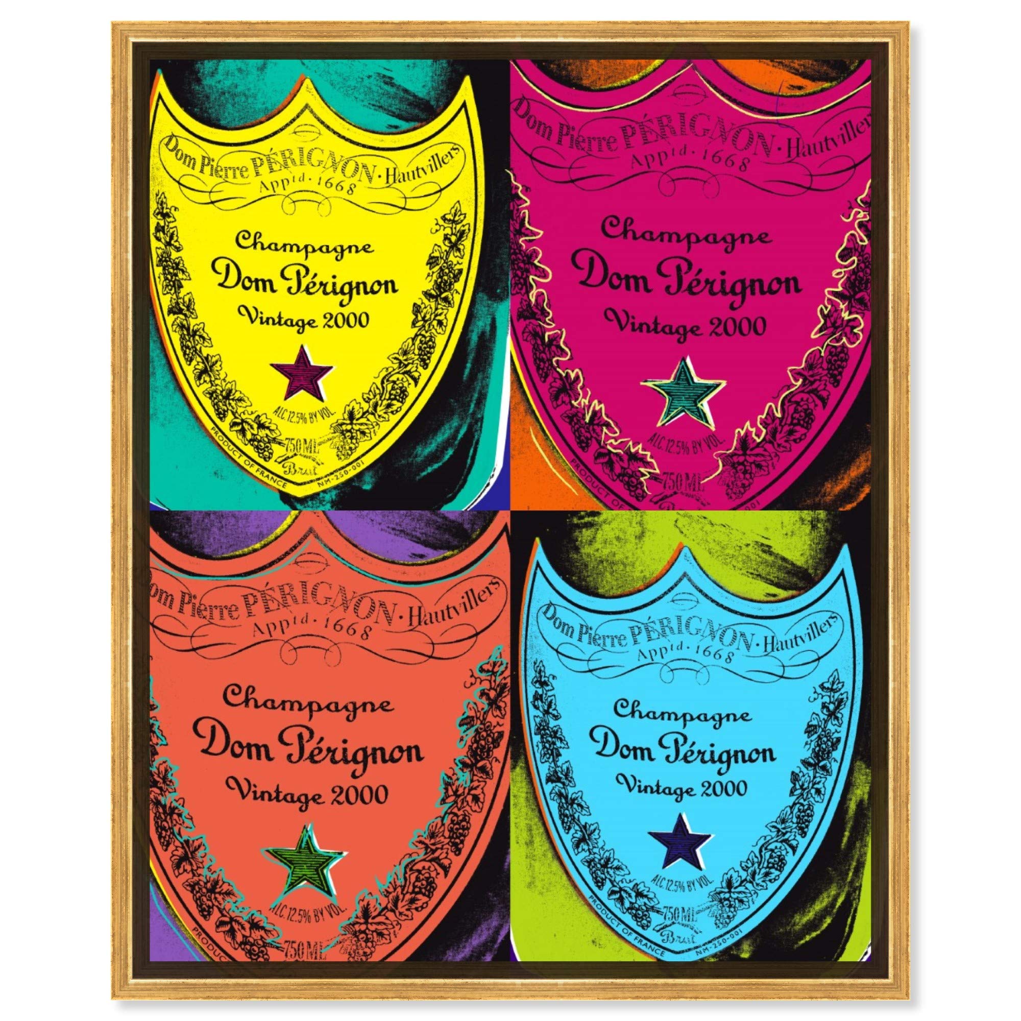 Oliver Gal Artist Co. Modern 30x36 Inch Pop Art Champagne Canvas Wall Art Print - Warhol-Inspired Dom Pérignon Painting for Living Room, Bedroom & Office Decor - Pink Contemporary Wall Decor for Home & Gifts