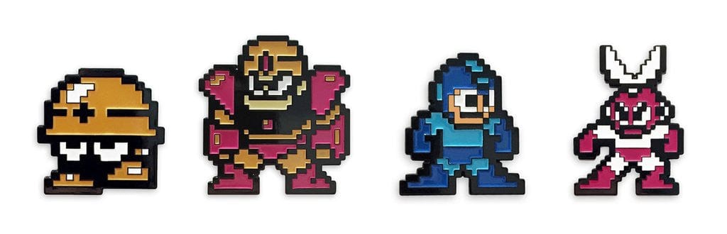 Mega Man Enamel Pin Set - 6pc Retro Video Game Badge Collection for Backpacks, Jackets & Caps - Perfect for Gamers, Collectors & Anime Fans