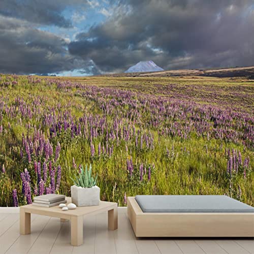 3D Lupine Flowers Peel and Stick Wallpaper - Self-Adhesive PVC Wall Mural for Bedroom & Study Room Decor - 78