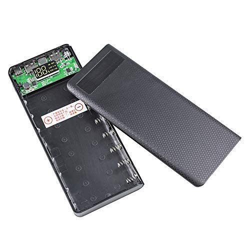 LHIABNN DIY Power Bank Case - 2 USB Outputs, LCD Display, Micro/Type-C Input - Portable Charger Shell for Phones & Devices (Black) | Perfect for Travel, Camping & Emergency Power Backup