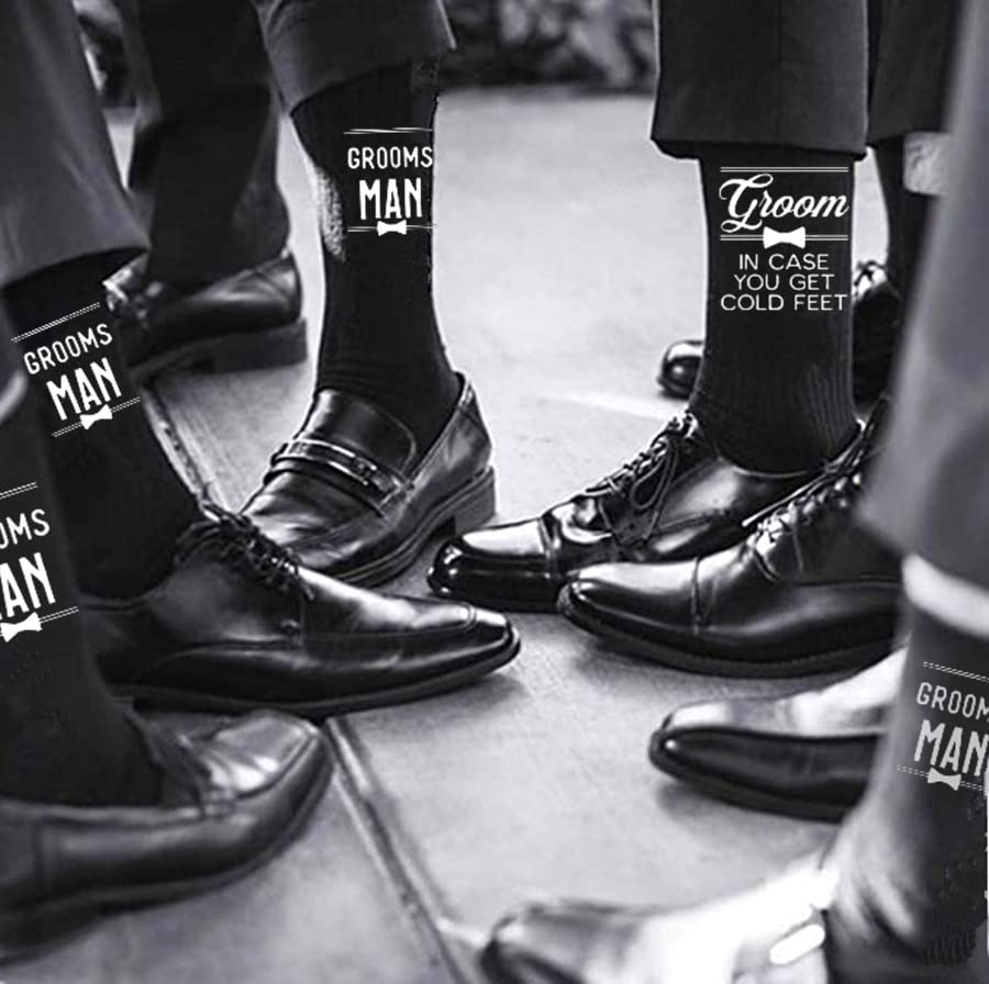 Funny Groomsmen Socks for Men - 100% Cotton Crew Socks - Best Man & Wedding Proposal Gifts - Perfect for Bachelor Parties & Bridal Showers
