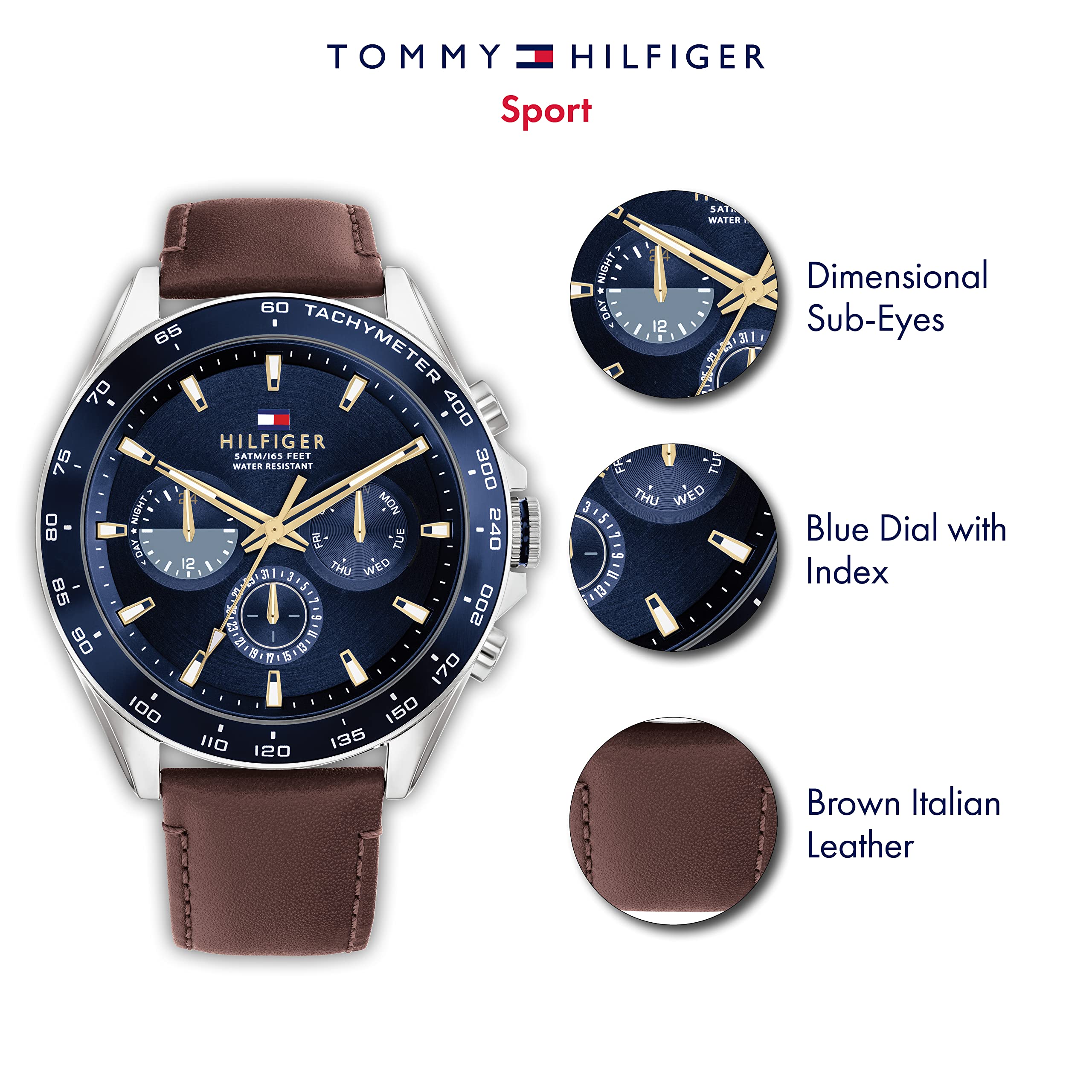 Tommy Hilfiger Men's Stainless Steel Quartz Watch - Waterproof Dress Watch for Business, Casual & Formal Occasions