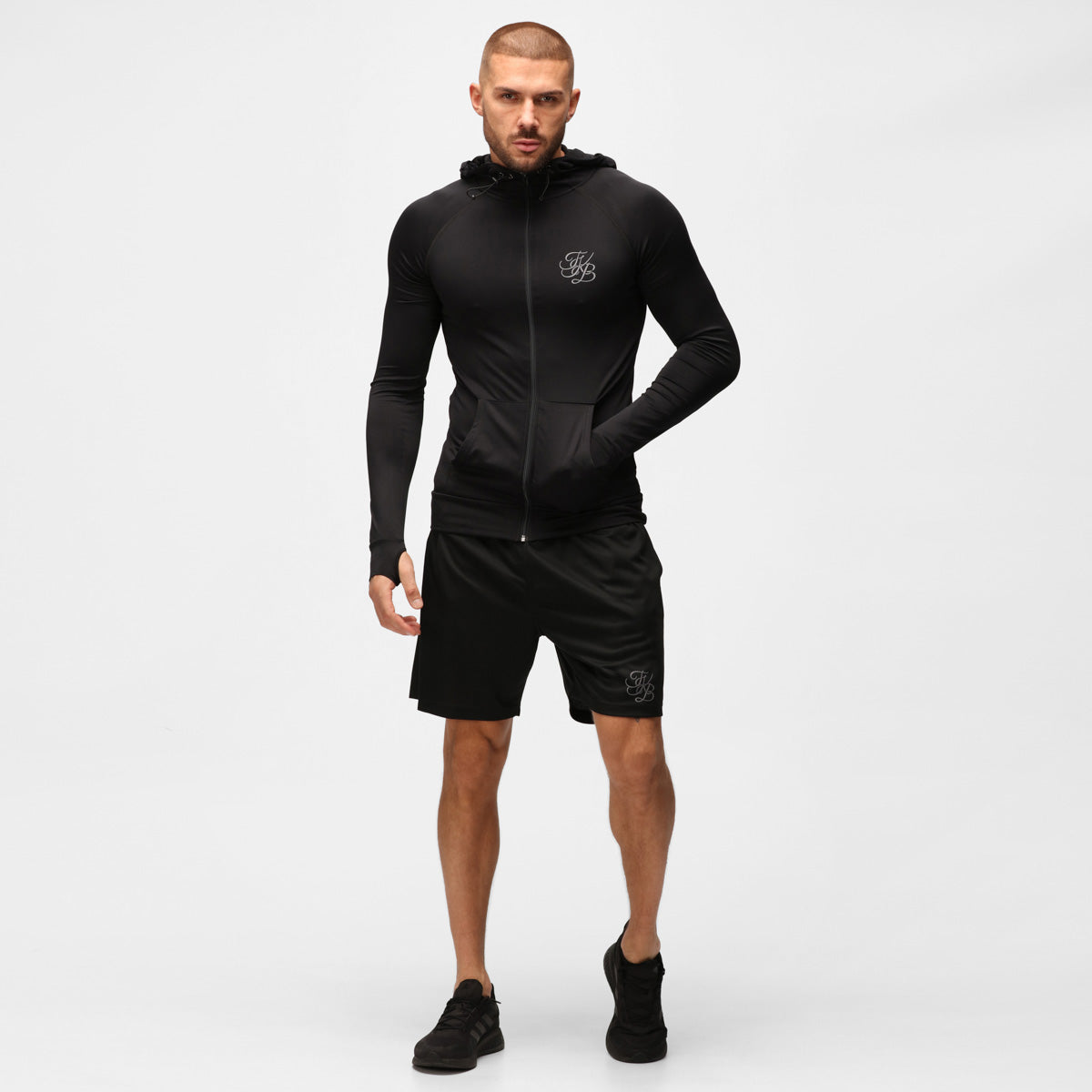 Men's Jet Black Zip-Up Hoodie - Stylish & Comfortable Pullover for Casual Wear, Gym, and Outdoor Activities