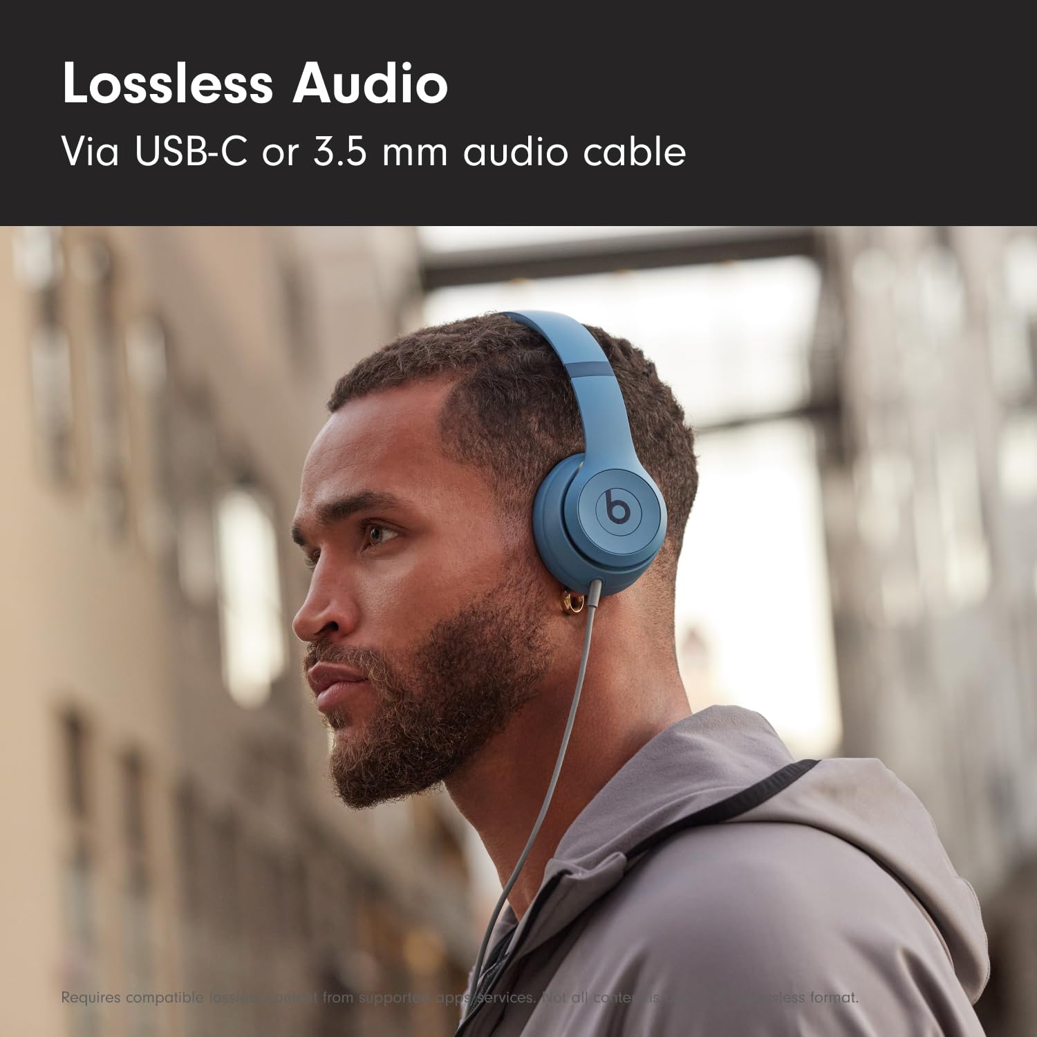 Beats Solo 4 Wireless Bluetooth On-Ear Headphones with 50-Hour Battery Life - Apple & Android Compatible - Slate Blue - Perfect for Workouts, Commuting & Travel