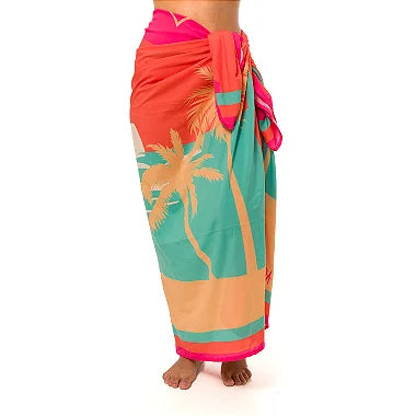 Vibrant Rainbow Swim Sarong Pareo Cover Up - Lightweight Beach Wrap for Women, Quick-Dry Sun Protection, Perfect for Pool, Beach, and Vacation Outfits