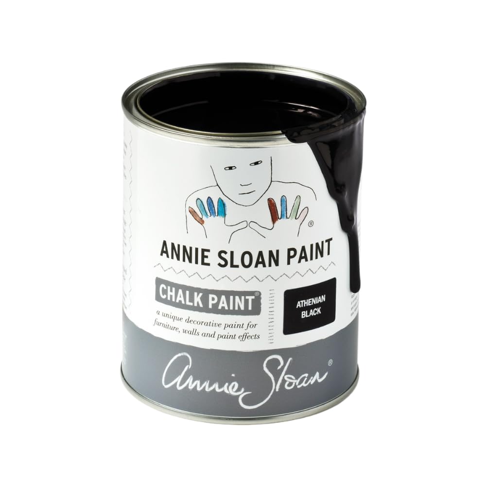 Annie Sloan Chalk Paint - Athenian Black (1 Litre) | Premium Matte Finish for Furniture, Cabinets & Home Decor | DIY Chalk Paint Projects & Upcycling Ideas