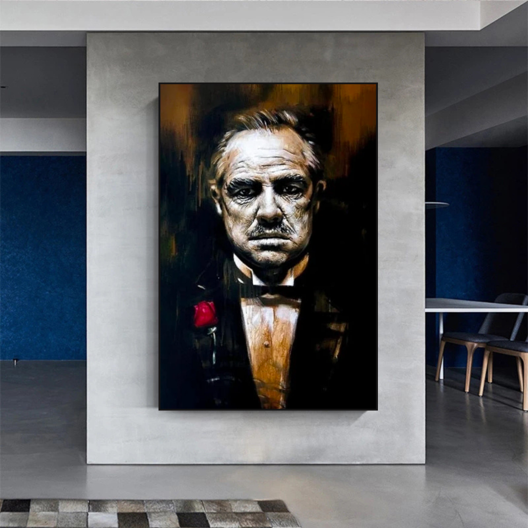 The Godfather Movie Canvas Wall Art - Iconic Film Poster Print for Home & Office Decor - Perfect for Living Room, Bedroom, or Man Cave