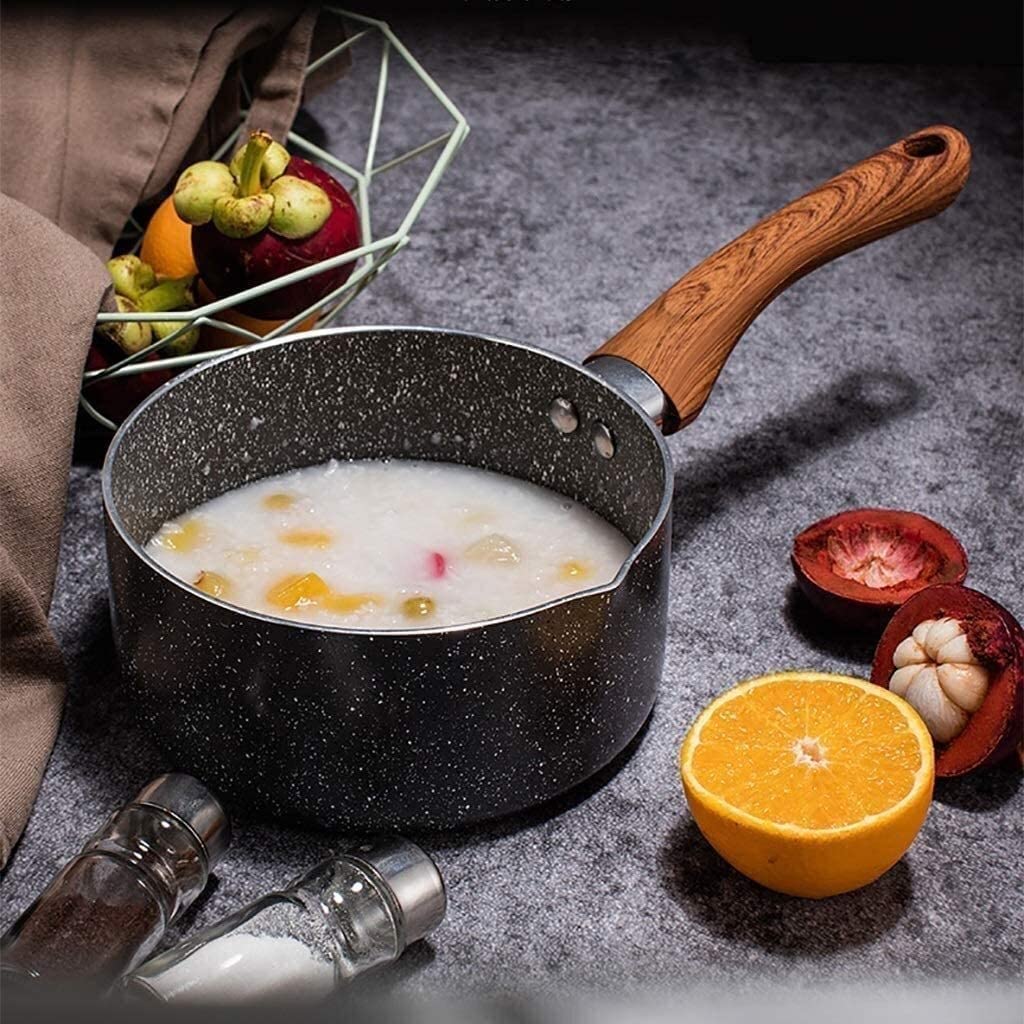 16cm Non-Stick Wok Pan - Small Cooking Pot for Milk, Soup & Sauce | Perfect for Home Kitchen, Camping & Dorm Cooking