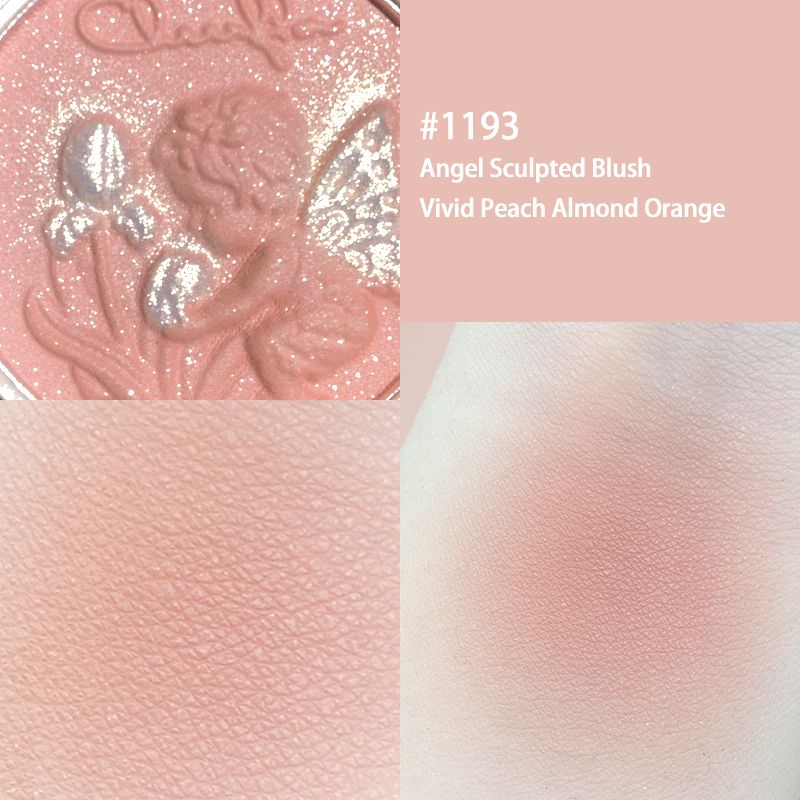 CHEERFLOR Angel Embossed Blush - Matte Powder Blush with Floral Design, Long Lasting & Highly Pigmented - Perfect for Everyday Makeup & Special Occasions