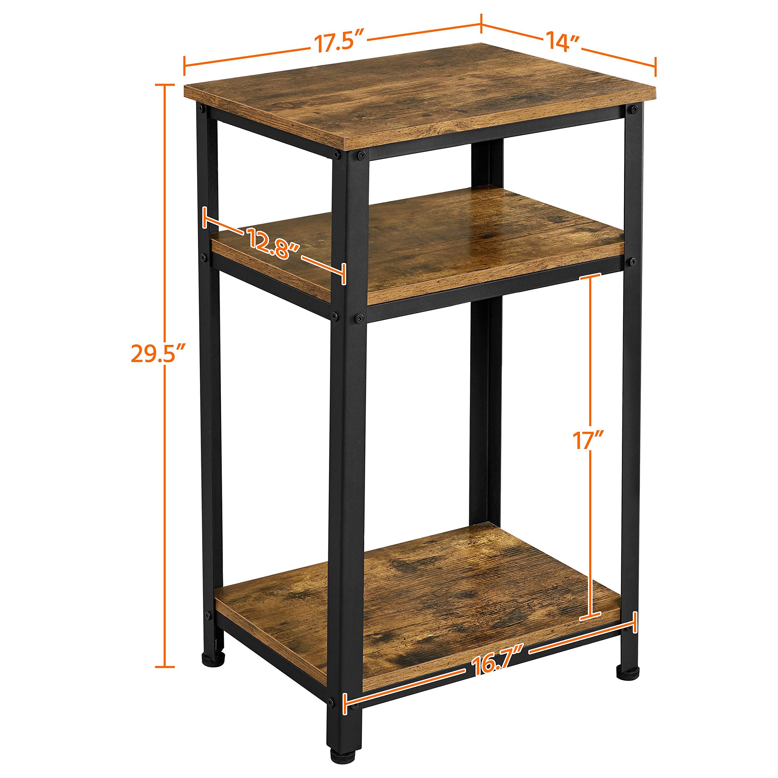 Yaheetech 3-Piece Lift Top Coffee Table Set with Storage Baskets & Hidden Compartment, 2-Tier Rustic Industrial End Tables - Perfect for Living Room, Home Office & Small Space Decor (Rustic Brown)