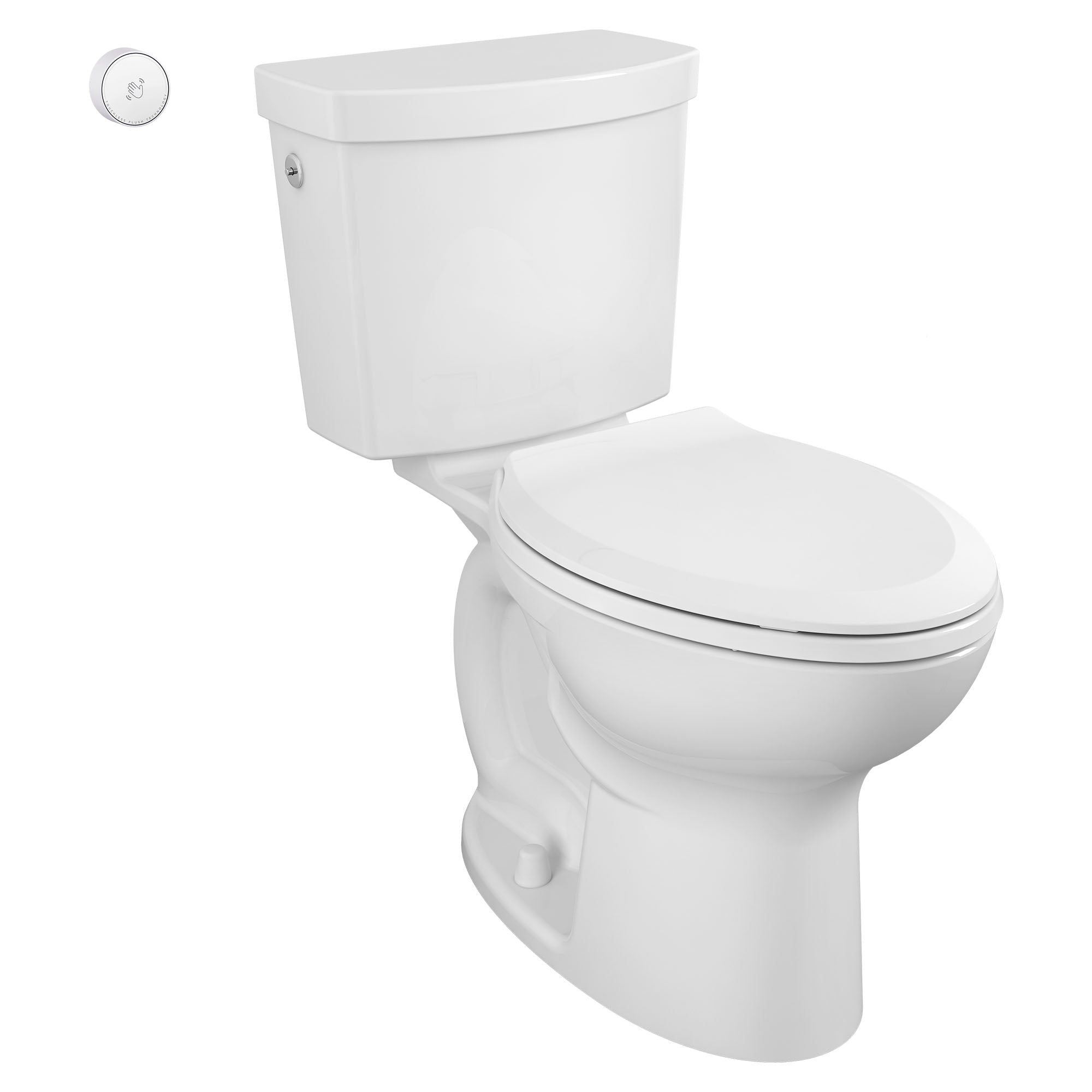 American Standard Cadet Touchless 2-Piece 1.28 GPF Elongated White Toilet - Water Efficient Bathroom Upgrade for Modern Homes & Commercial Spaces