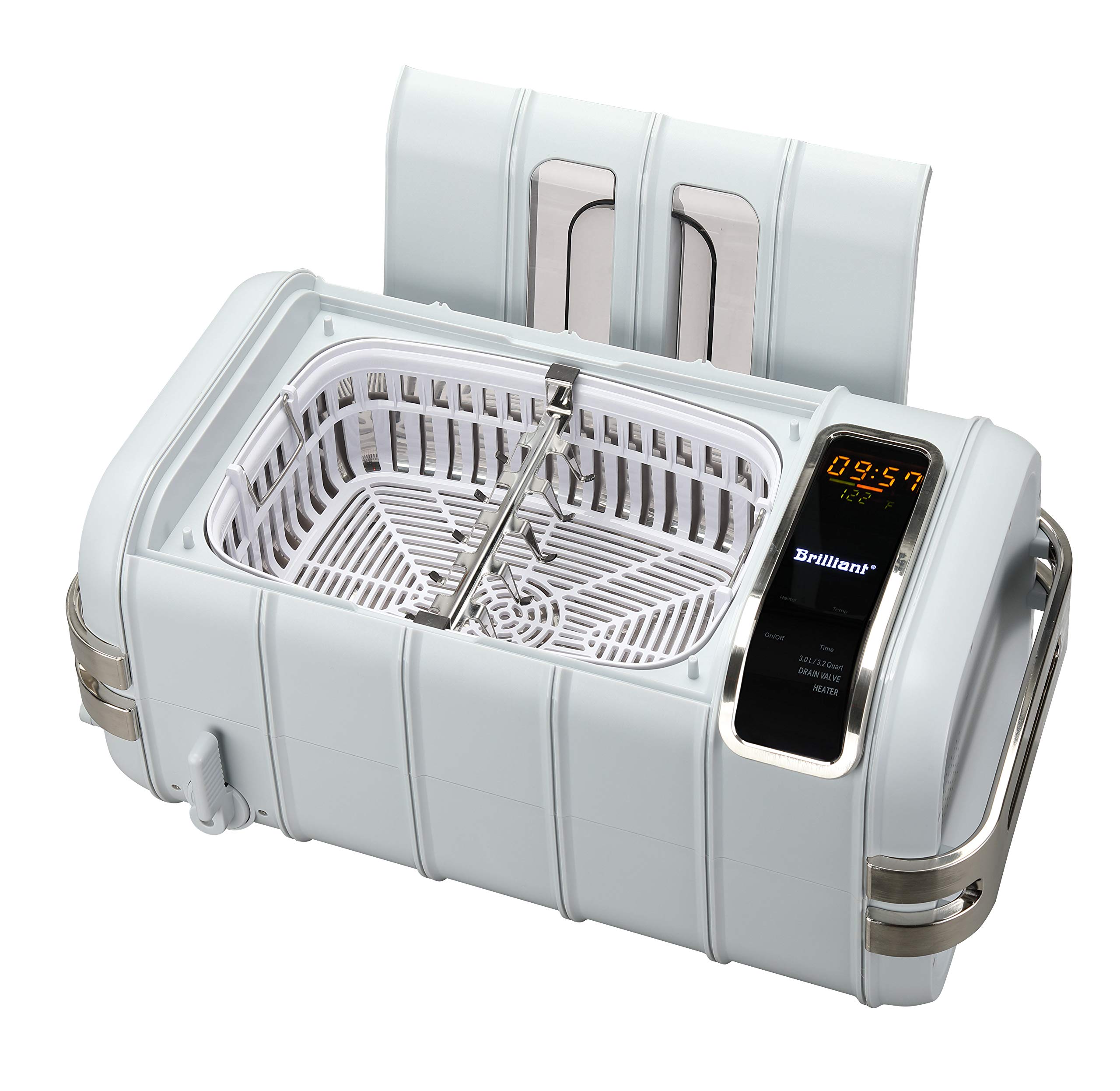 Brilliant HydroSonic SD Ultrasonic Cleaner - Professional Jewelry & Eyeglass Cleaning Device for Home & Dental Use - Fast & Efficient Ultrasonic Cleaning Machine (Gray)