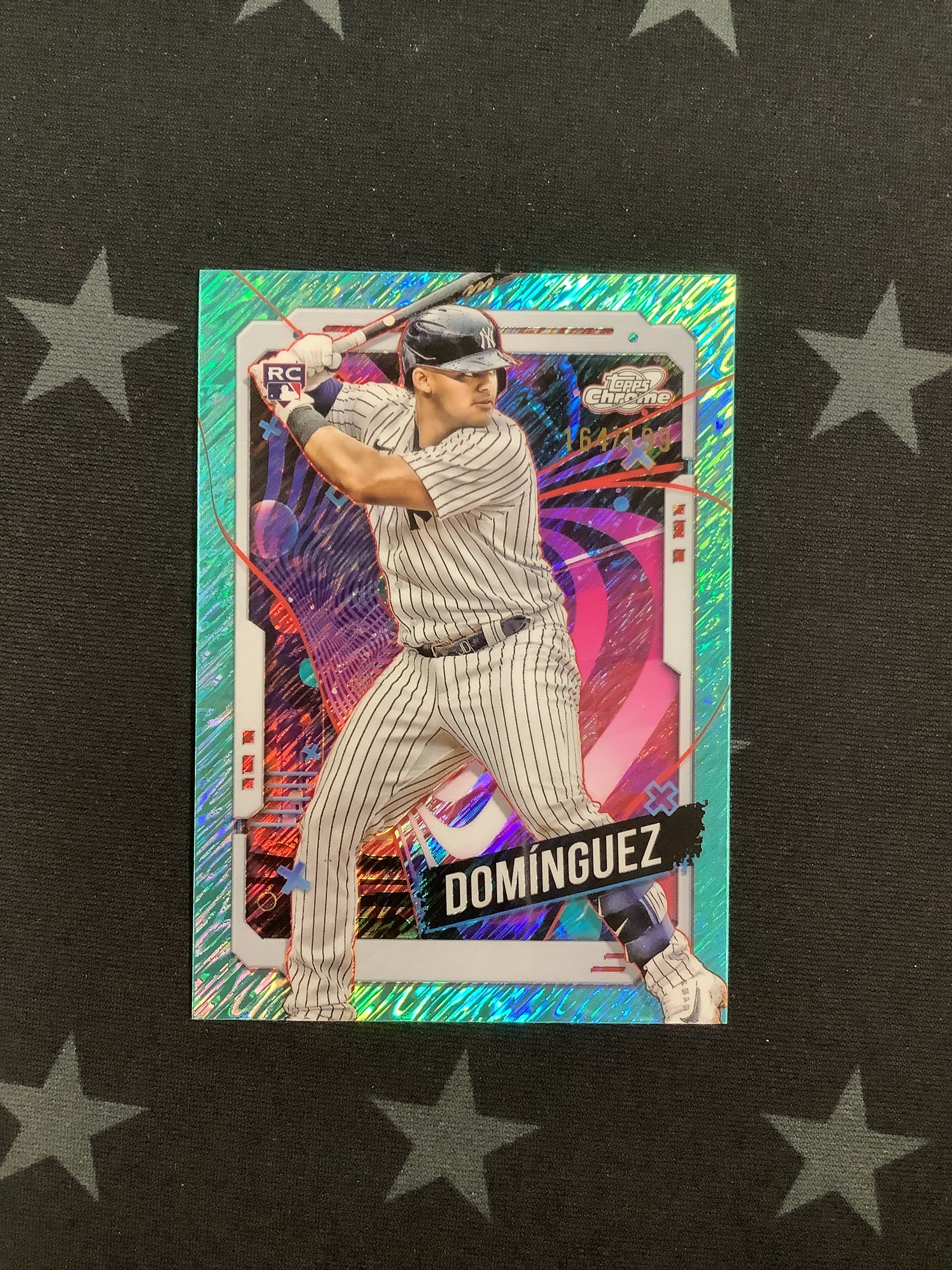 2024 Topps Cosmic Chrome #89 Jasson Dominguez Aqua Equinox Rookie Card #164/199 - New York Yankees Baseball Trading Card for Collectors & Fans - Perfect for Sports Memorabilia Displays & Investment Collections