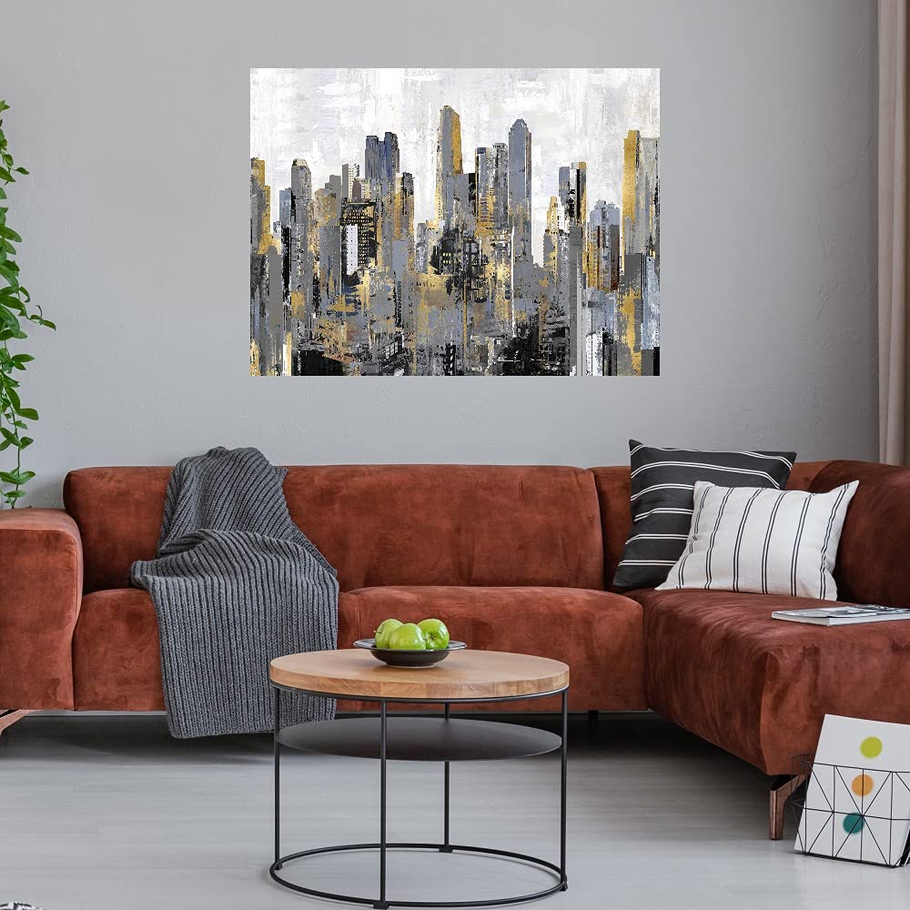 Paul Duncan Urbana Canvas Wall Art - 46x35 Inch Ready to Hang Fine Art Print for Living Room, Bedroom, Office Decor - Modern Home & Office Wall Decor for Bathroom, Kitchen, Bar, Dining & Guest Room