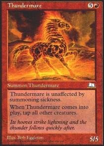 Magic: The Gathering Thundermare Card - Weatherlight Expansion - Rare MTG Collectible for Deck Building & Strategy Games