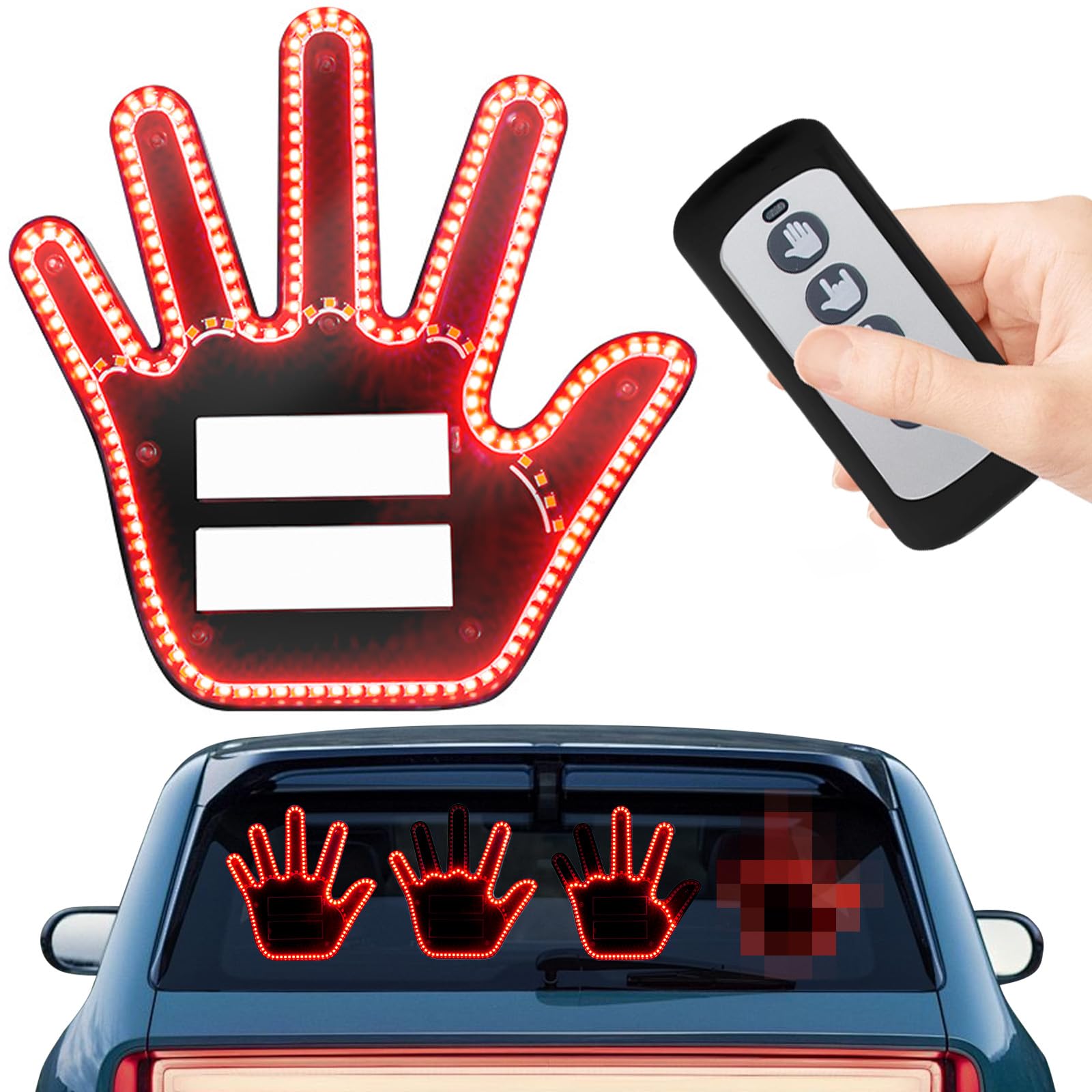Hand Gesture Light for Car Back Window with Remote - LED Hand Light for Car, Easy Installation & Remote Control, Unique Car Accessories, Cool Gift for Men & Women, Perfect for Night Driving & Car Shows