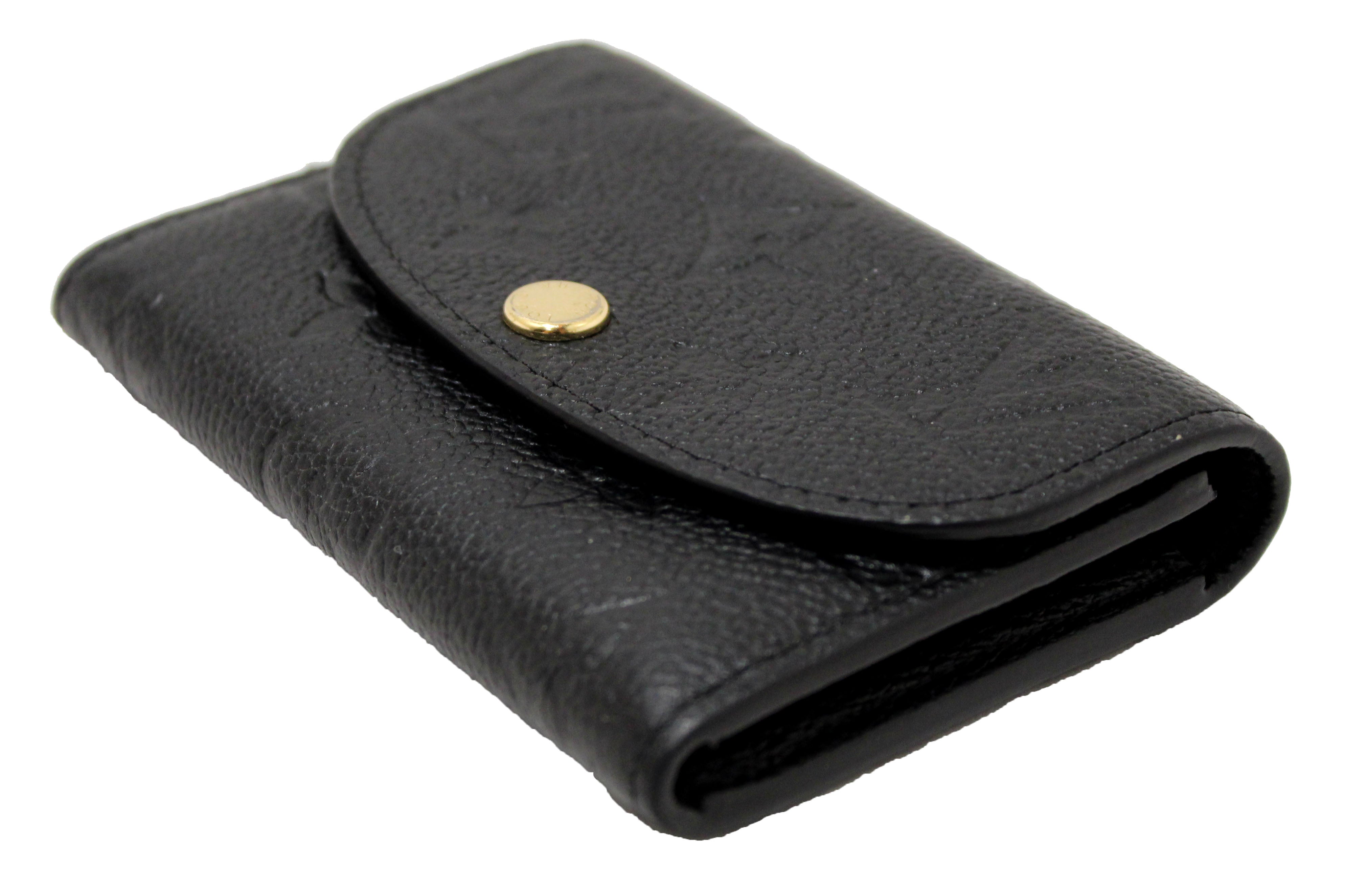 Authentic Louis Vuitton Black Monogram Empreinte Leather Rosalie Coin Purse Wallet - Luxury Compact Card Holder for Women, Perfect for Everyday Use & Travel Essentials