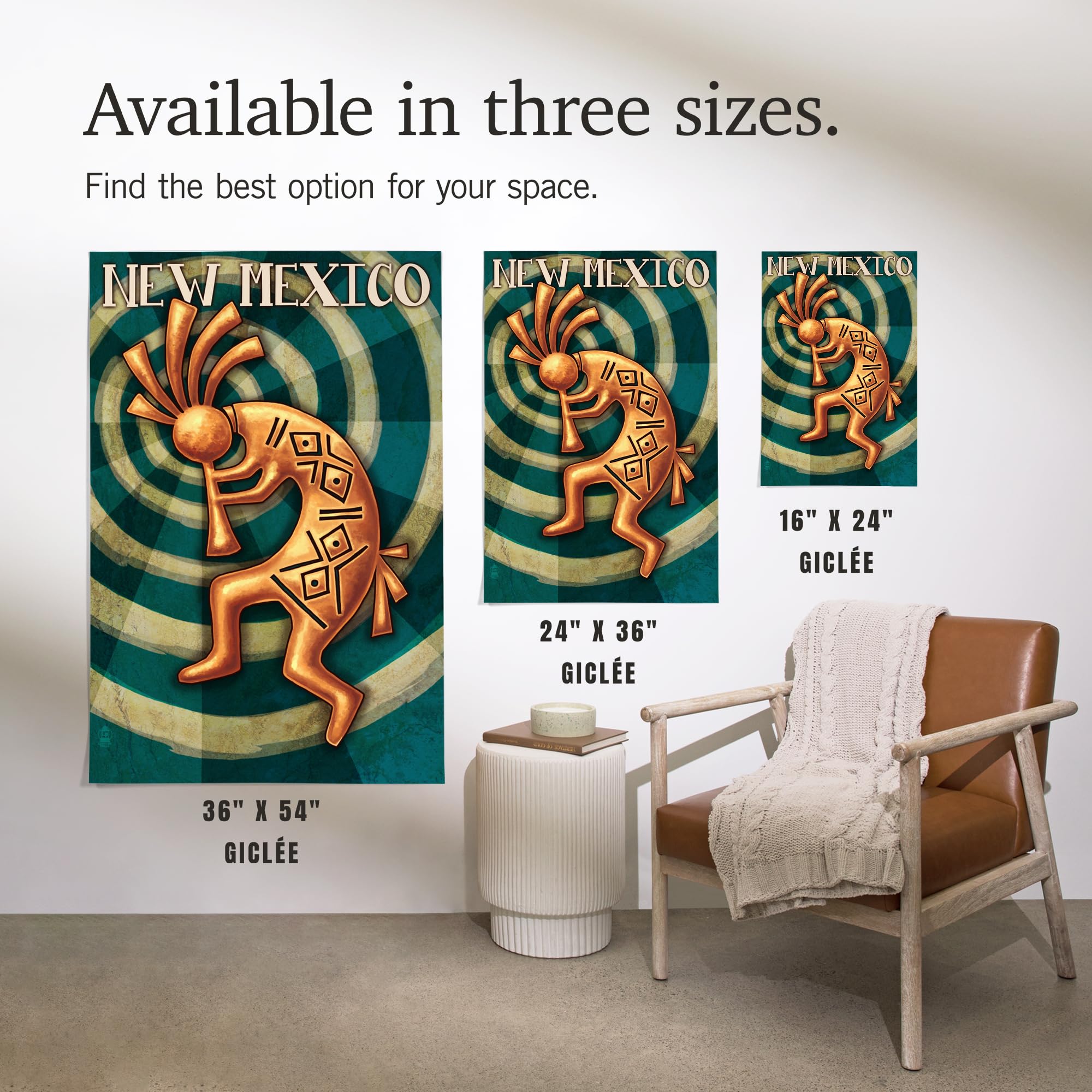 Lantern Press 16x24 Inch Giclee Art Print - Kokopelli Southwest Native American Wall Decor for Living Room, Bedroom & Office | New Mexico Landscape Artwork