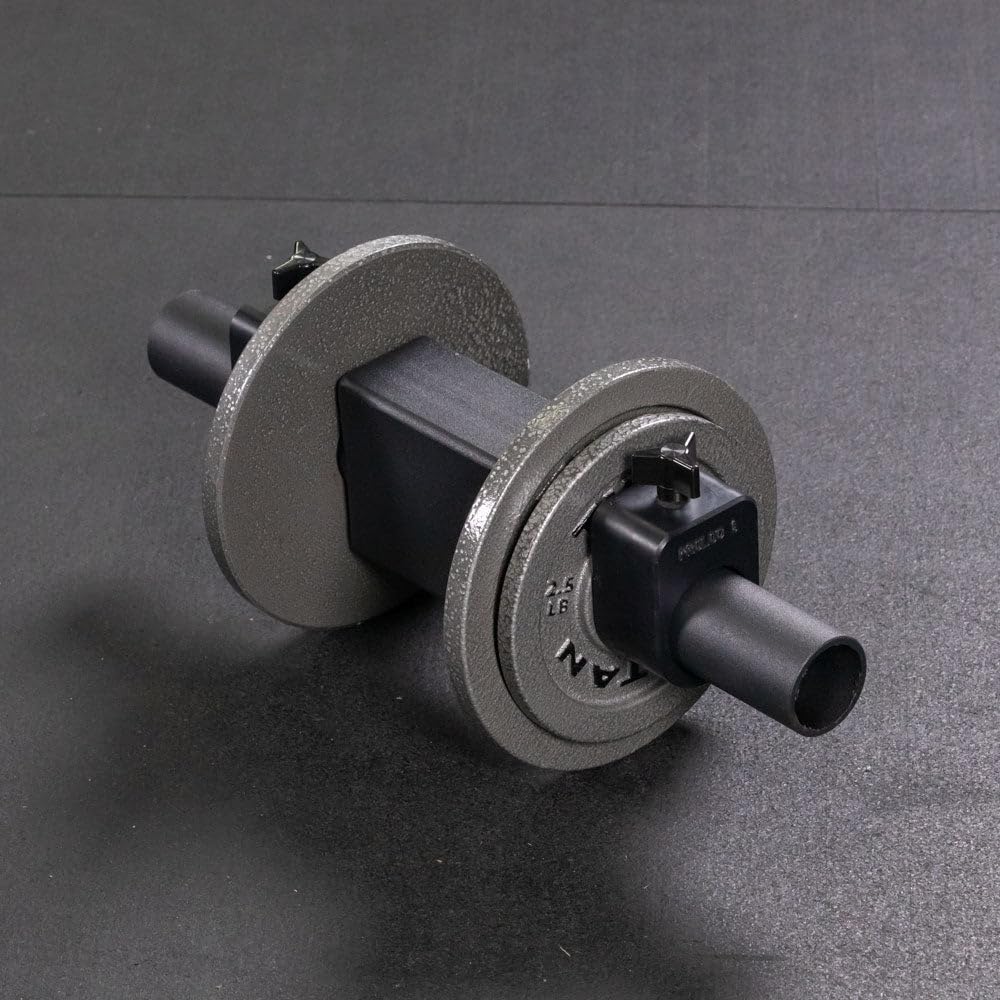 Titan Fitness Olympic Dumbbell Handles Pair - Heavy Duty Steel Barbell for Weightlifting, Strength Training - Perfect for Home Gym, CrossFit & Powerlifting Workouts