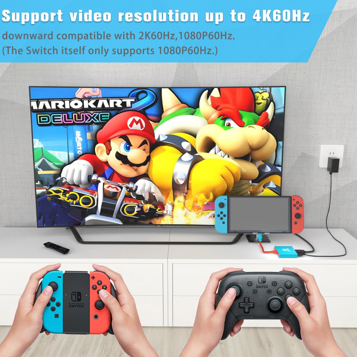 Portable Nintendo Switch TV Adapter - 4K/60Hz HDMI Dock for Switch/OLED/Steam Deck | Travel-Friendly Switch Docking Station | Perfect for Gaming on TV, Travel & Home Entertainment