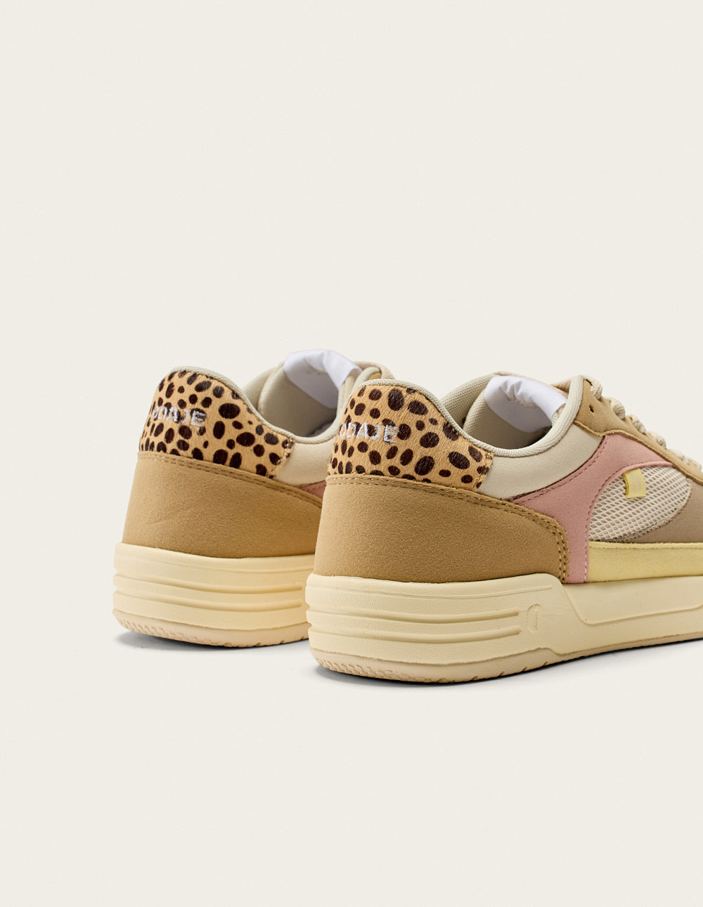 Axelle Low Baskets in Rose Clair and Ecru - Stylish Casual Sneakers for Women | Perfect for Everyday Wear, Outings & Light Walks