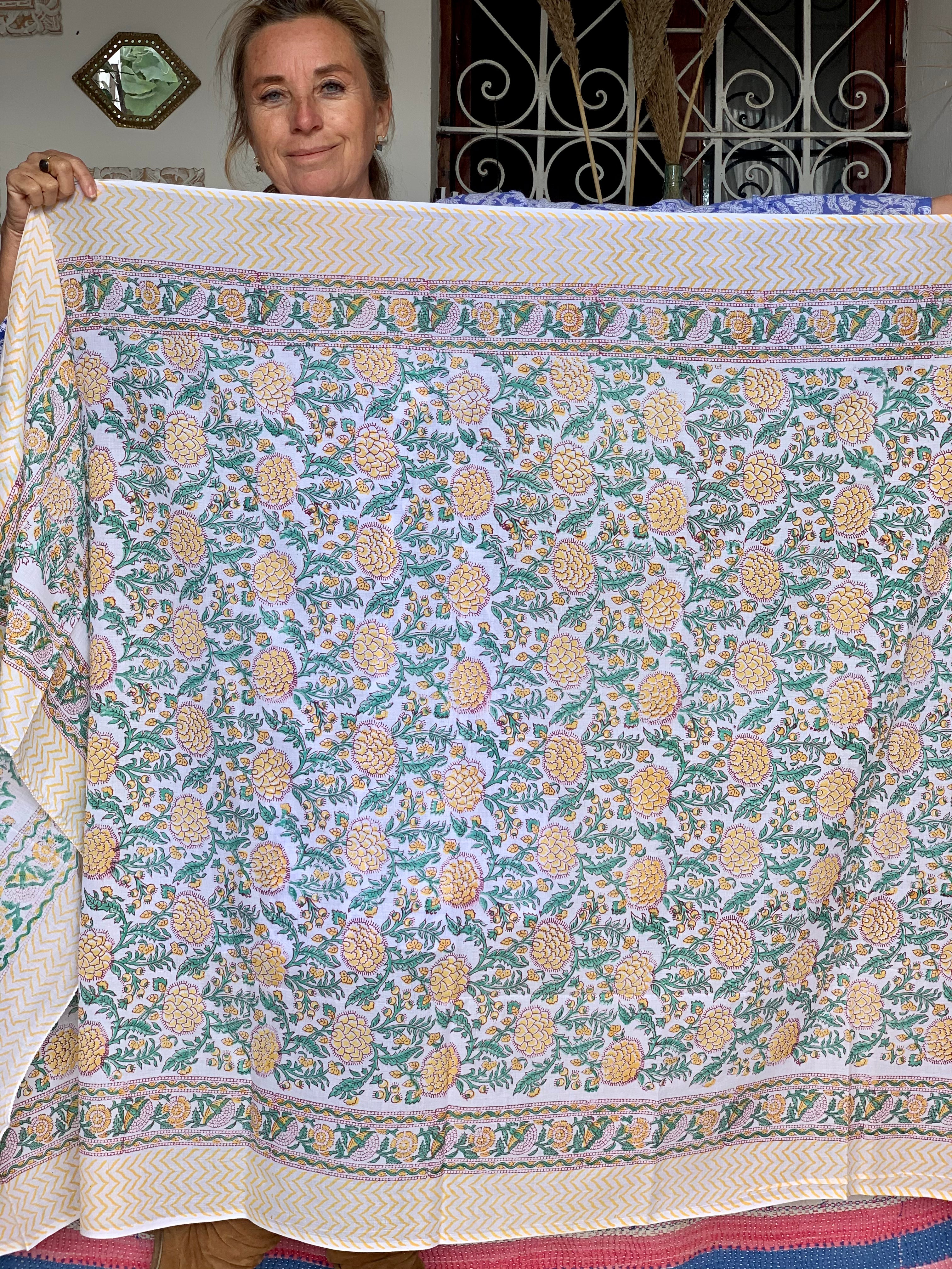 Stylish Block Print Cotton Sarong Pareo Shawl - New Collection for Beach, Pool & Summer Fashion