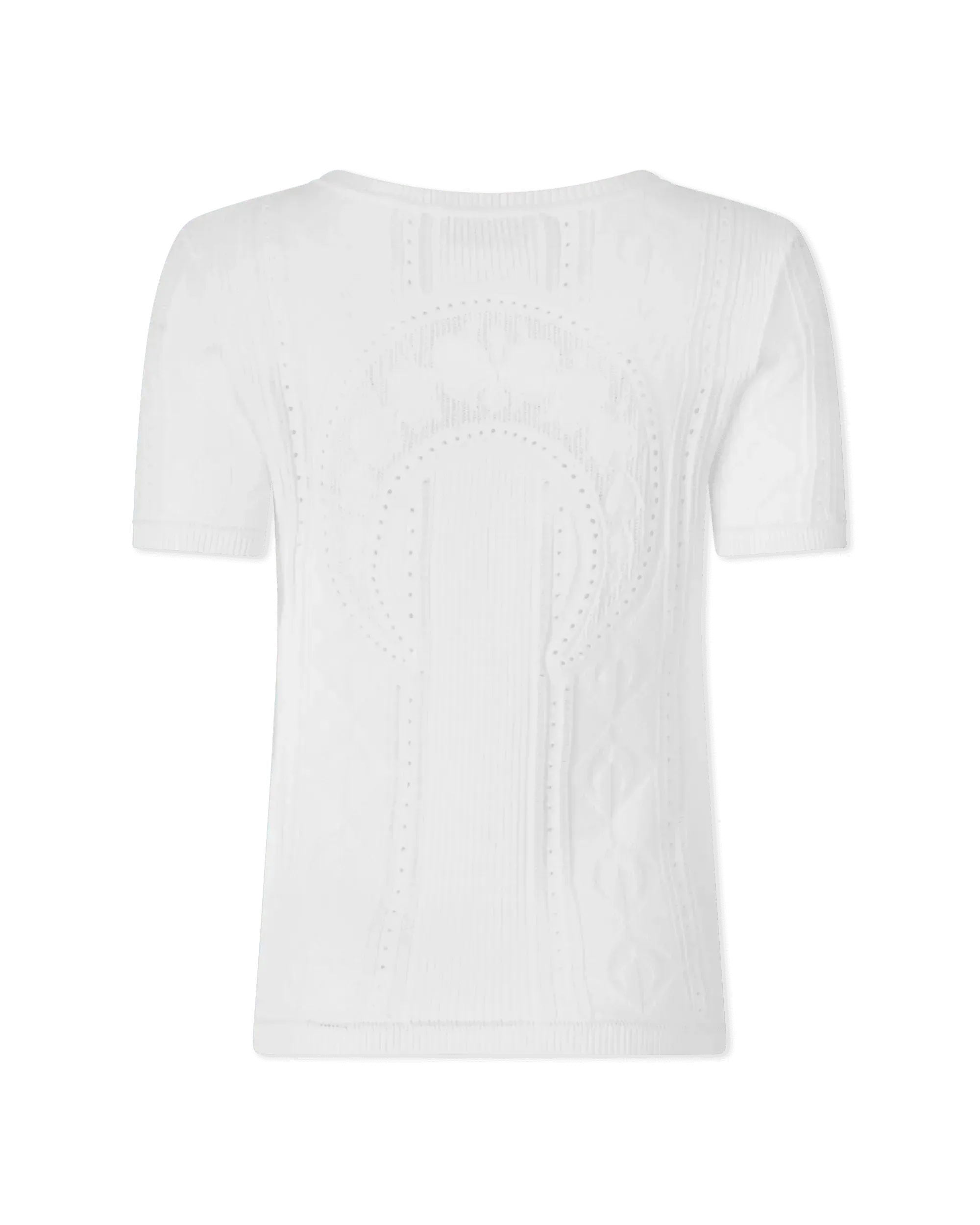 Lunar Pointelle Knit Short Sleeve Top for Women - Breathable Summer Blouse, Casual Lace Knit Shirt for Outfits, Date Night & Office Wear