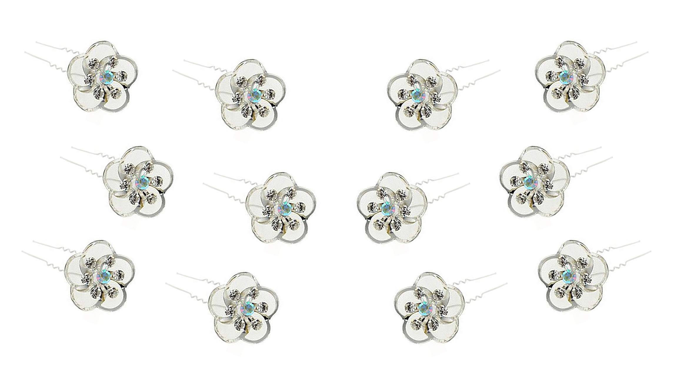 Elegant AASA Silver Metal Hair Pins for Women & Girls – 12PCS Bridal Hair Accessories Set for Wedding, Salon & Home Use – 15g Lightweight & Durable Hairpins