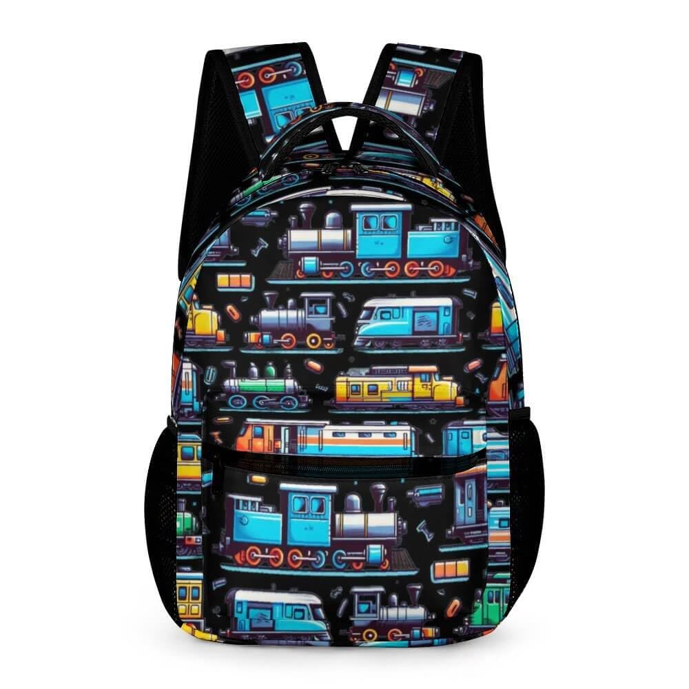 16 Inch Train Themed School Backpack for Kids - Lightweight Large Capacity Bookbag for Boys & Girls | Perfect for Elementary Students, Daily Use & Travel