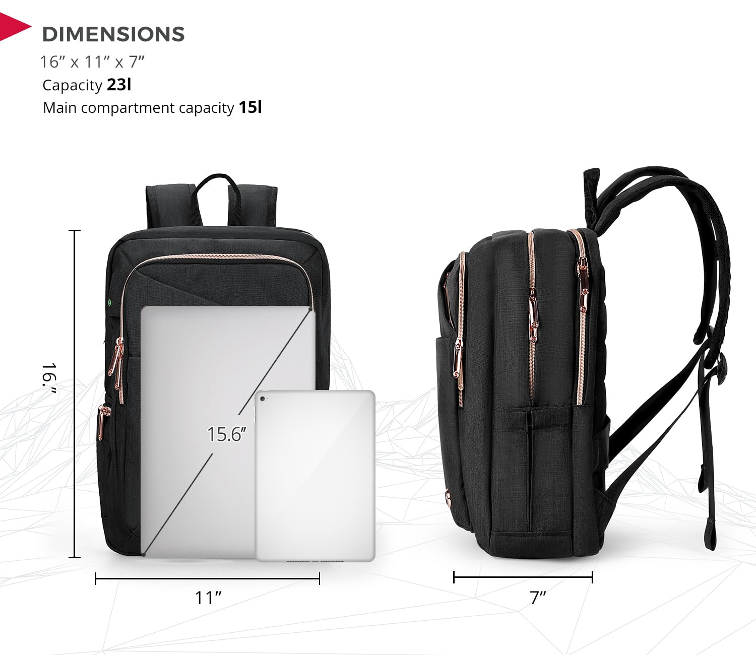 Swissdigital Stylish Women's Business Laptop Backpack with USB Charging Port - Fits 15.6 Inch Laptop, Waterproof Travel & Work Backpack for Office, Commuting & College (SD1006-01)