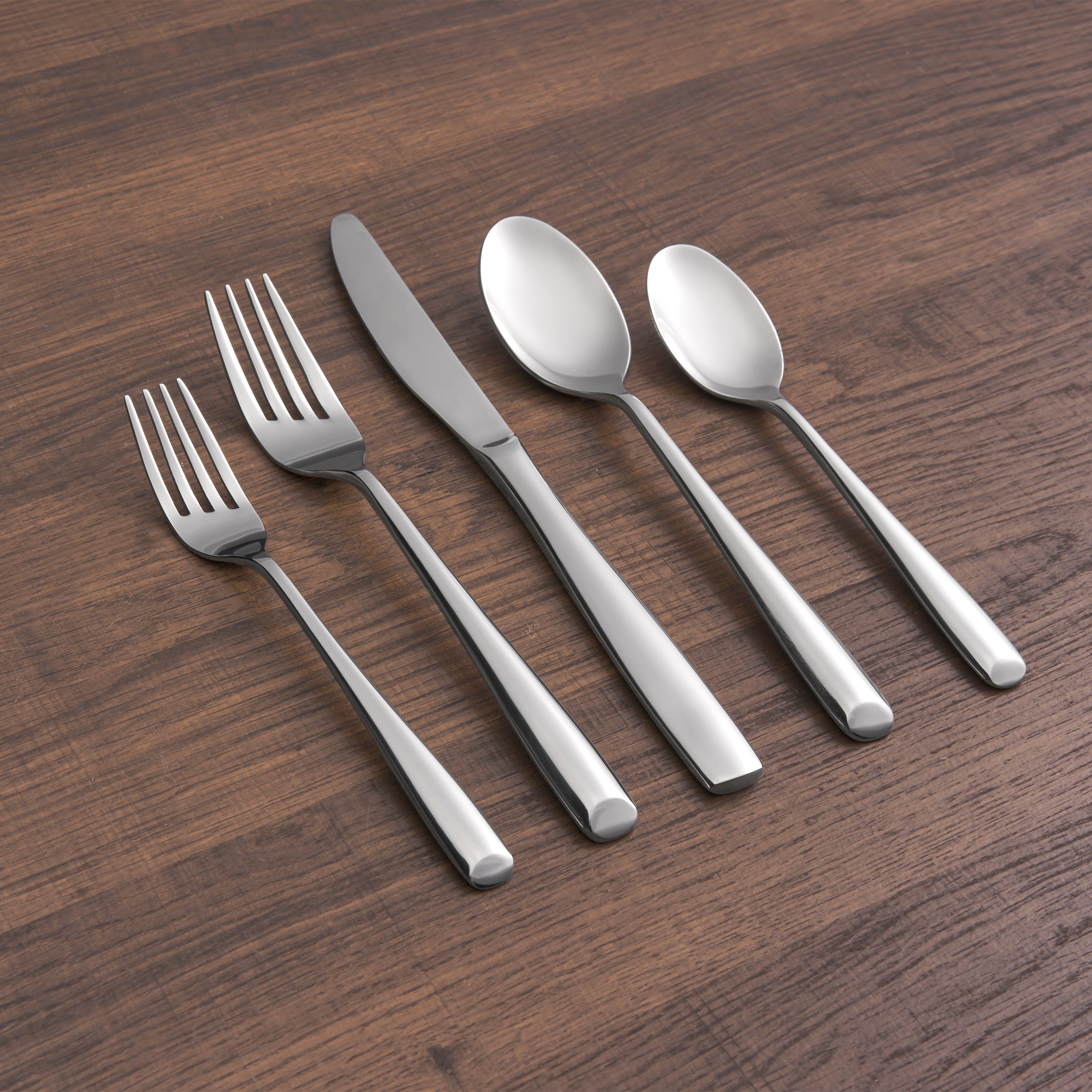 Rachel Mirror 20-Piece Stainless Steel Flatware Set - Elegant Silverware for Dining, Kitchen & Entertaining - Perfect for Dinner Parties, Weddings & Everyday Use
