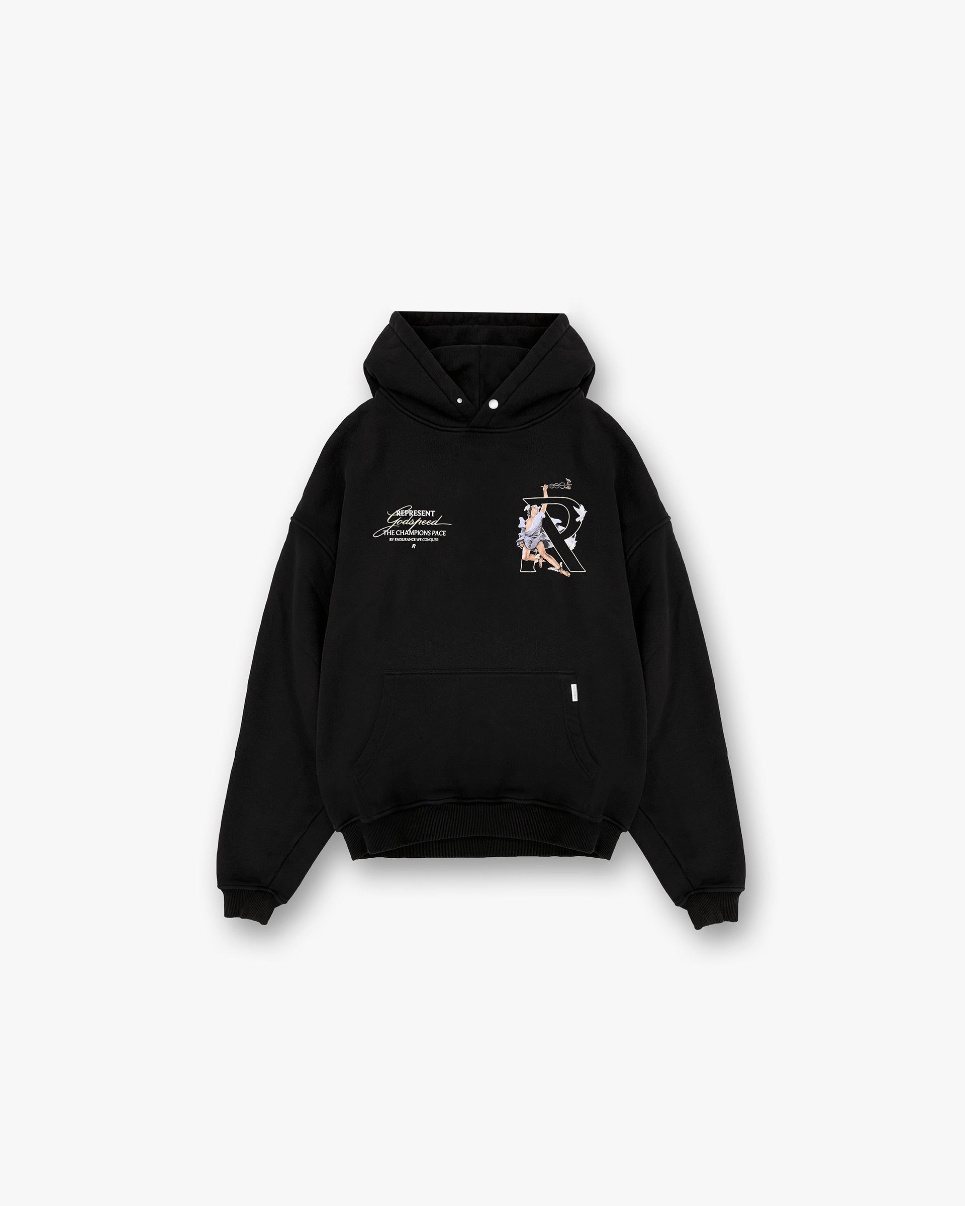 Hermes Hoodie for Men & Women - Premium Jet Black Pullover Sweatshirt | Soft & Comfortable Casual Wear for Everyday, Gym, and Outdoor Activities