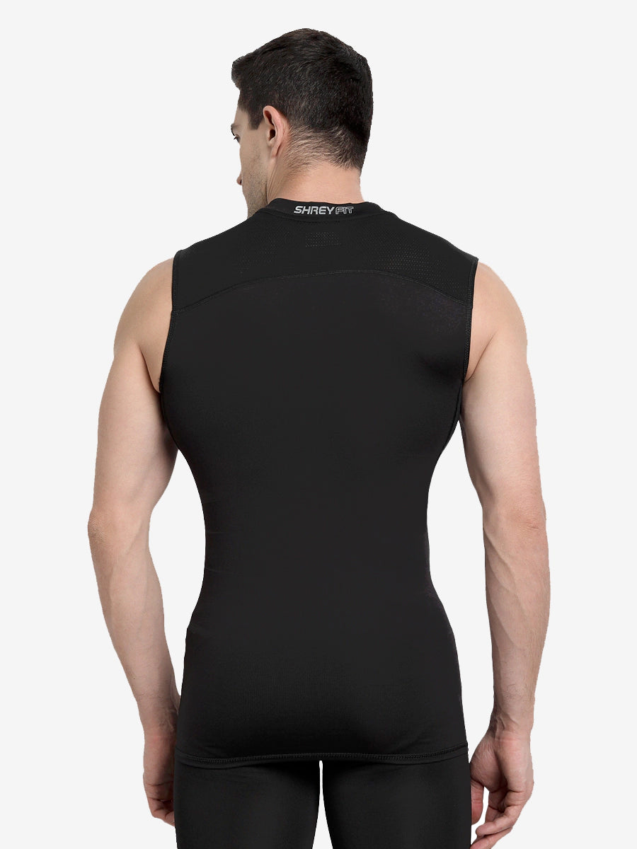 Shrey Intense Compression Sleeveless Workout Top for Women - Black | High-Performance Gym & Running Shirt for Cross Training & Yoga