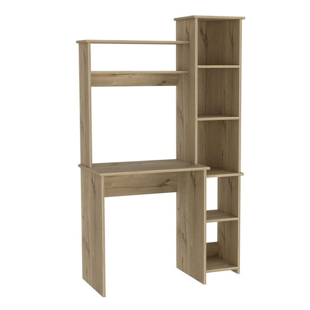 TUHOME Beige Versalles Wood Desk for Home Office