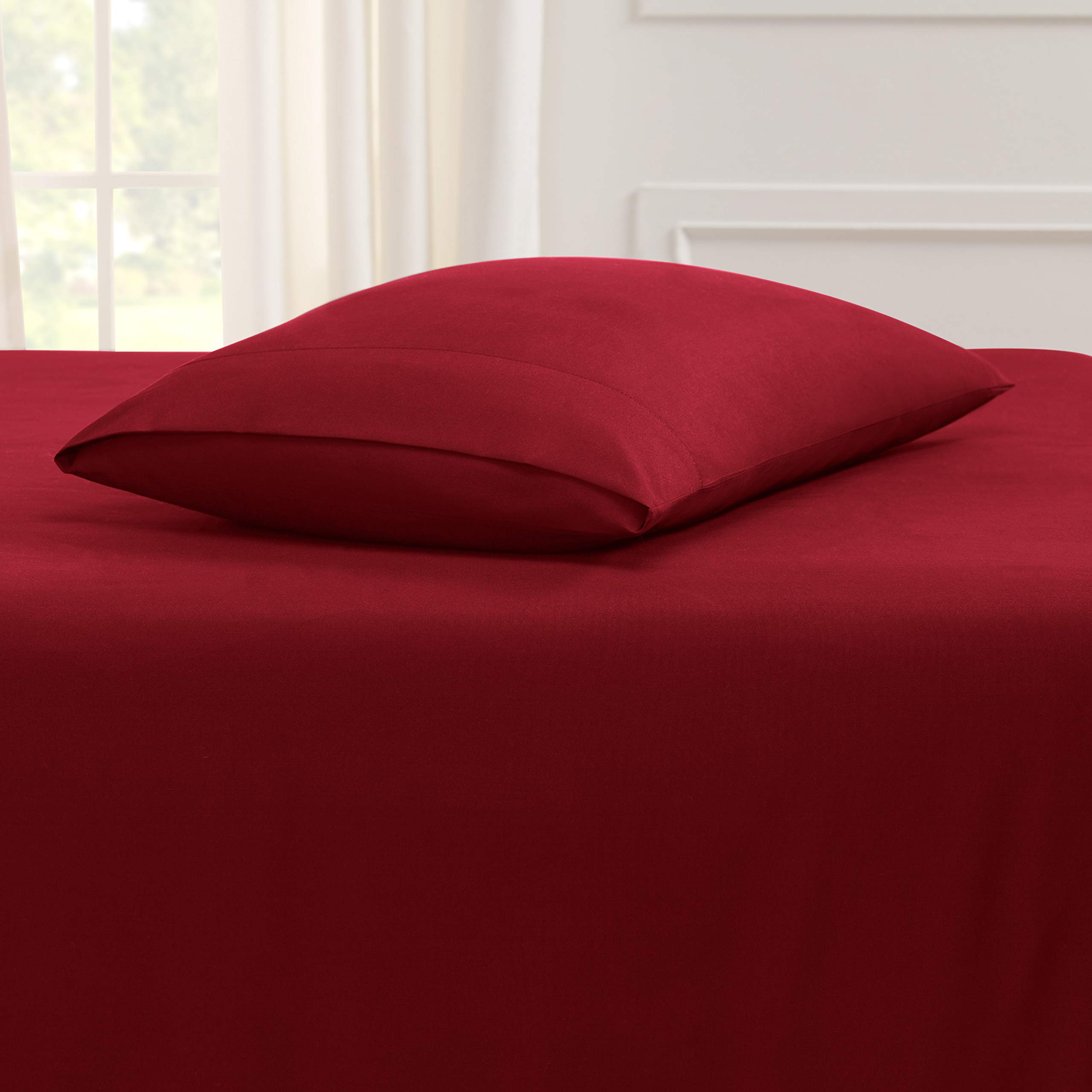 Empyrean Bedding Royal Pillowcases - Queen Size Set of 2 - Ruby Wine (Burgundy) - Luxury 100% Cotton Pillow Covers for Bedroom Decor, Hotel Style, Gift Idea