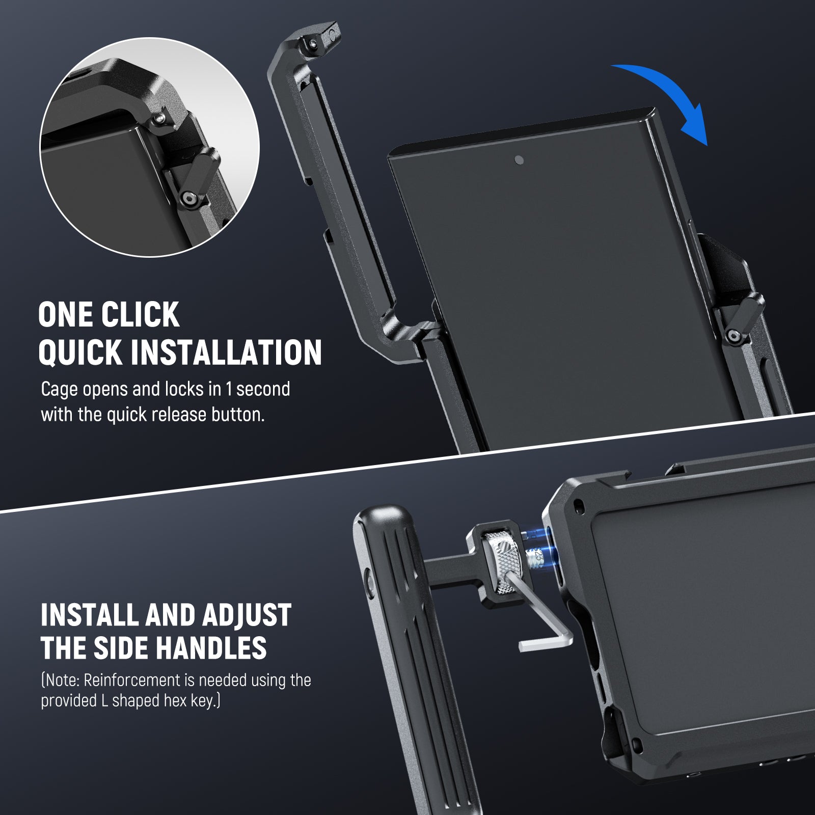 NEEWER S23 Ultra Phone Cage Video Rig Kit - Professional Smartphone Stabilizer for Samsung Galaxy S23 Ultra - Perfect for Vlogging, Filmmaking, and Live Streaming