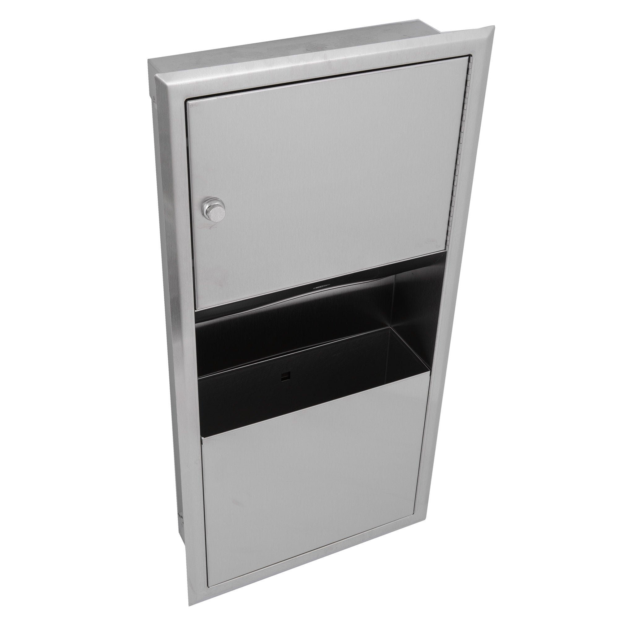 Bobrick B369 ClassicSeries Recessed Paper Towel Dispenser & Waste Receptacle - Satin Finish for Restrooms, Kitchens & Commercial Spaces