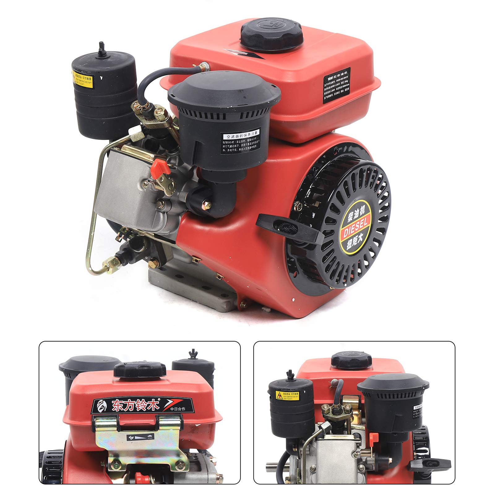 196CC 4-Stroke Air-Cooled Single Cylinder Gasoline Engine with Recoil Starter - Compatible with Micro Tillers, Lawn Mowers & Brush Cutters - Ideal for Small Farm Equipment, Landscaping & Gardening Tools
