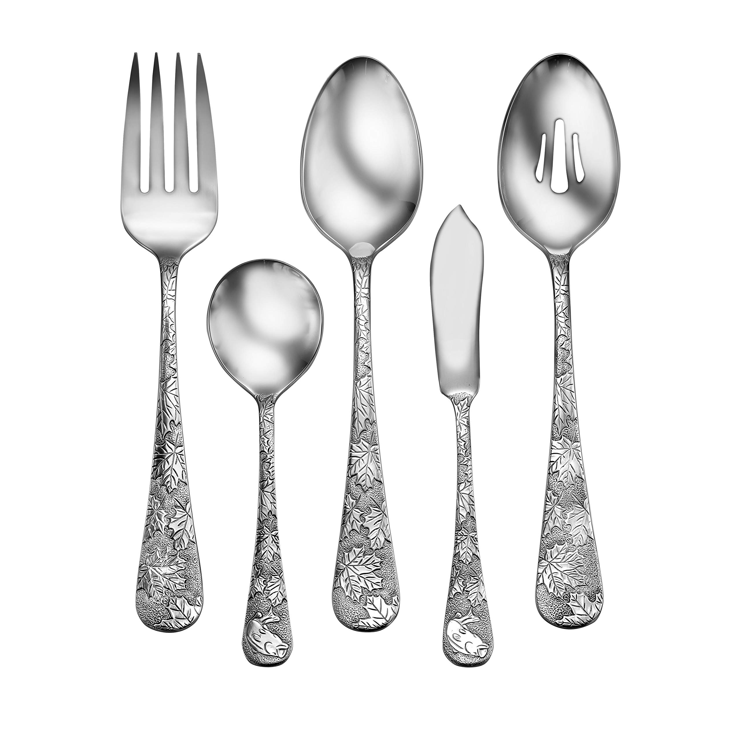 Liberty Tabletop American Outdoors 65-Piece Flatware Set - Service for 12 with Serving Utensils | Premium Stainless Steel Silverware Made in USA | Perfect for Outdoor Dining, Camping & Entertaining