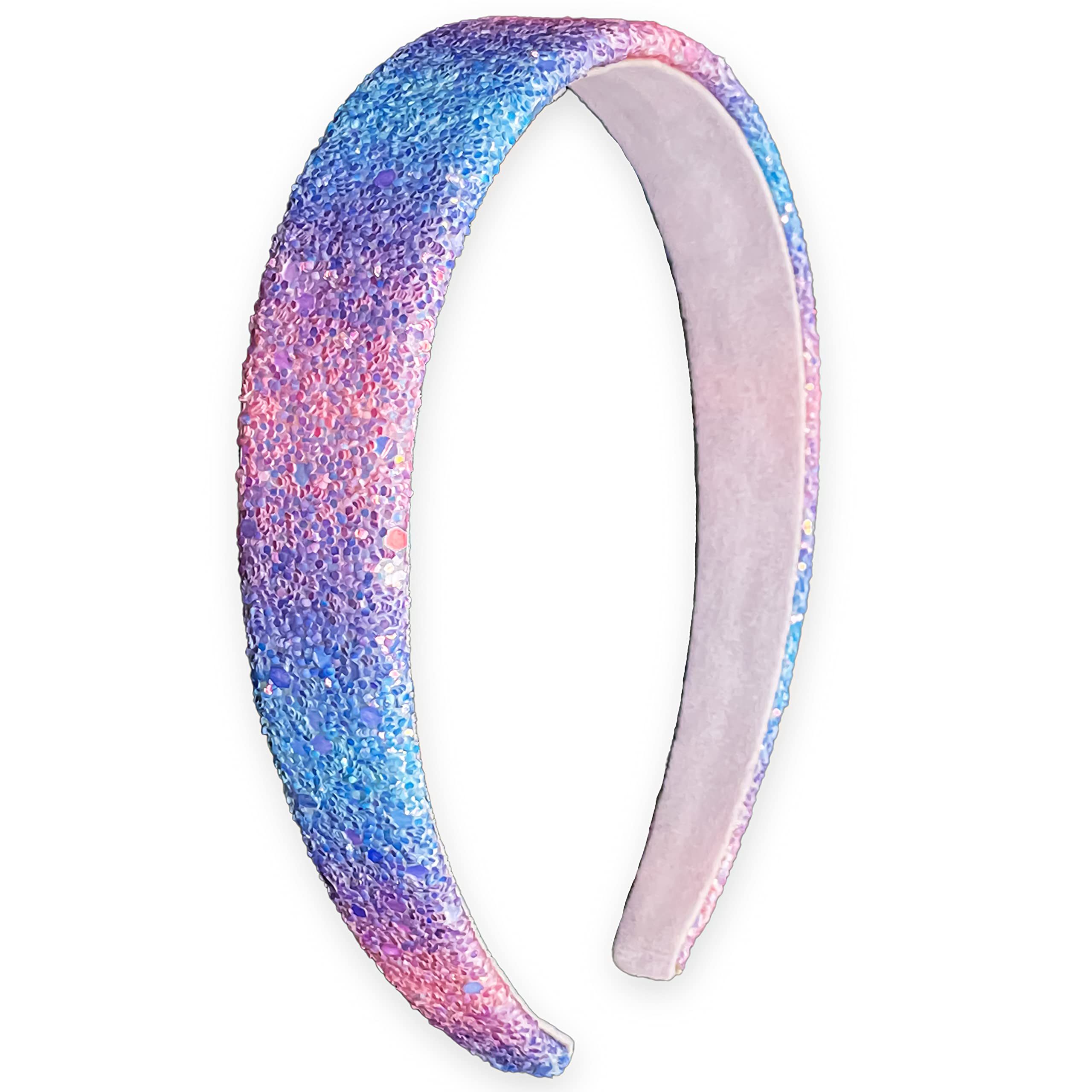 Sparkly Rainbow Headbands for Girls - No Shed Glitter Hair Accessories for Toddlers & Kids | Cute Alice Hairbands for Easter, Birthday Parties & Dress Up Play