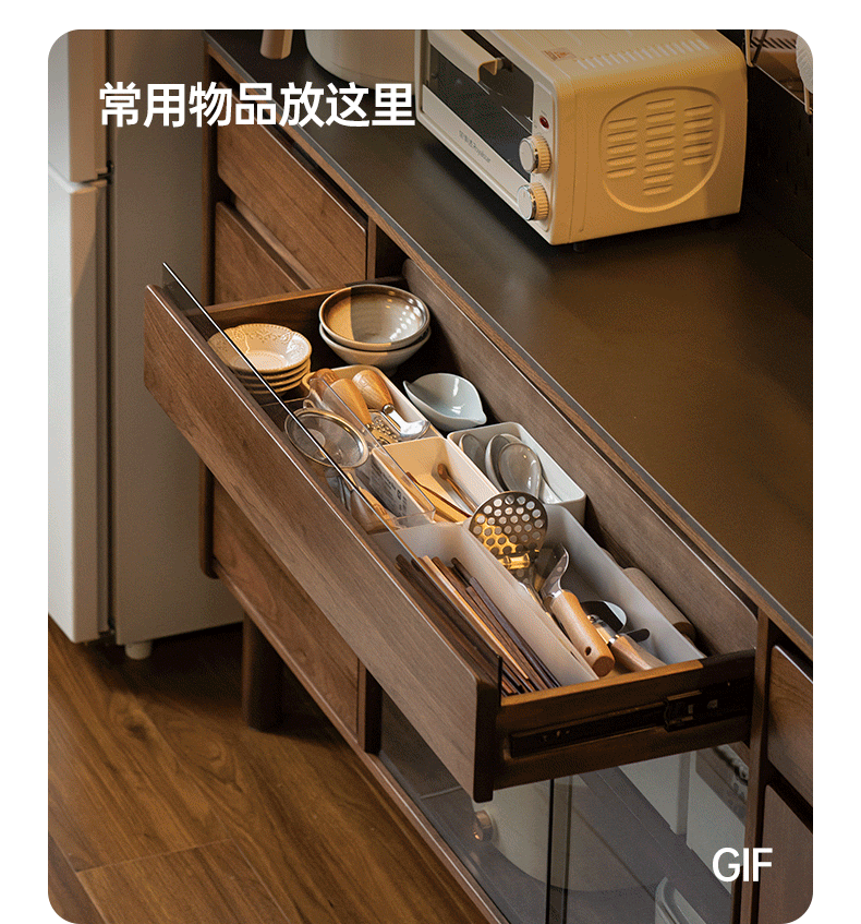 Premium Black Walnut Solid Wood Sideboard - Modern Luxury Buffet Cabinet for Dining Room, Living Room & Entryway Storage